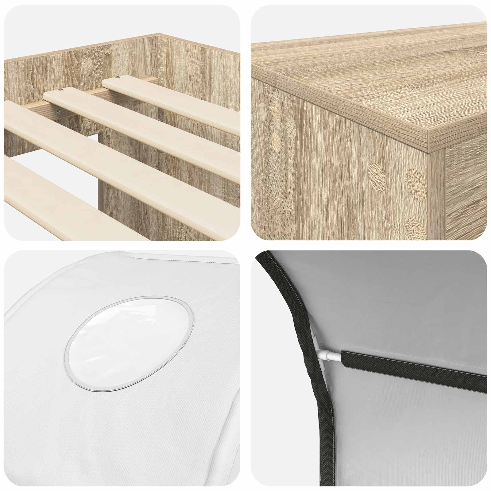 Lit avec Tunnel 3 pc Chêne Sonoma et blanc Bois d'ingénierie - XIOS