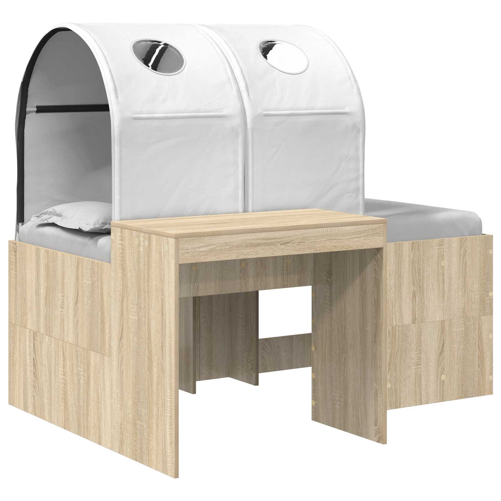 Lit avec Tunnel 3 pc Chêne Sonoma et blanc Bois d'ingénierie - XIOS