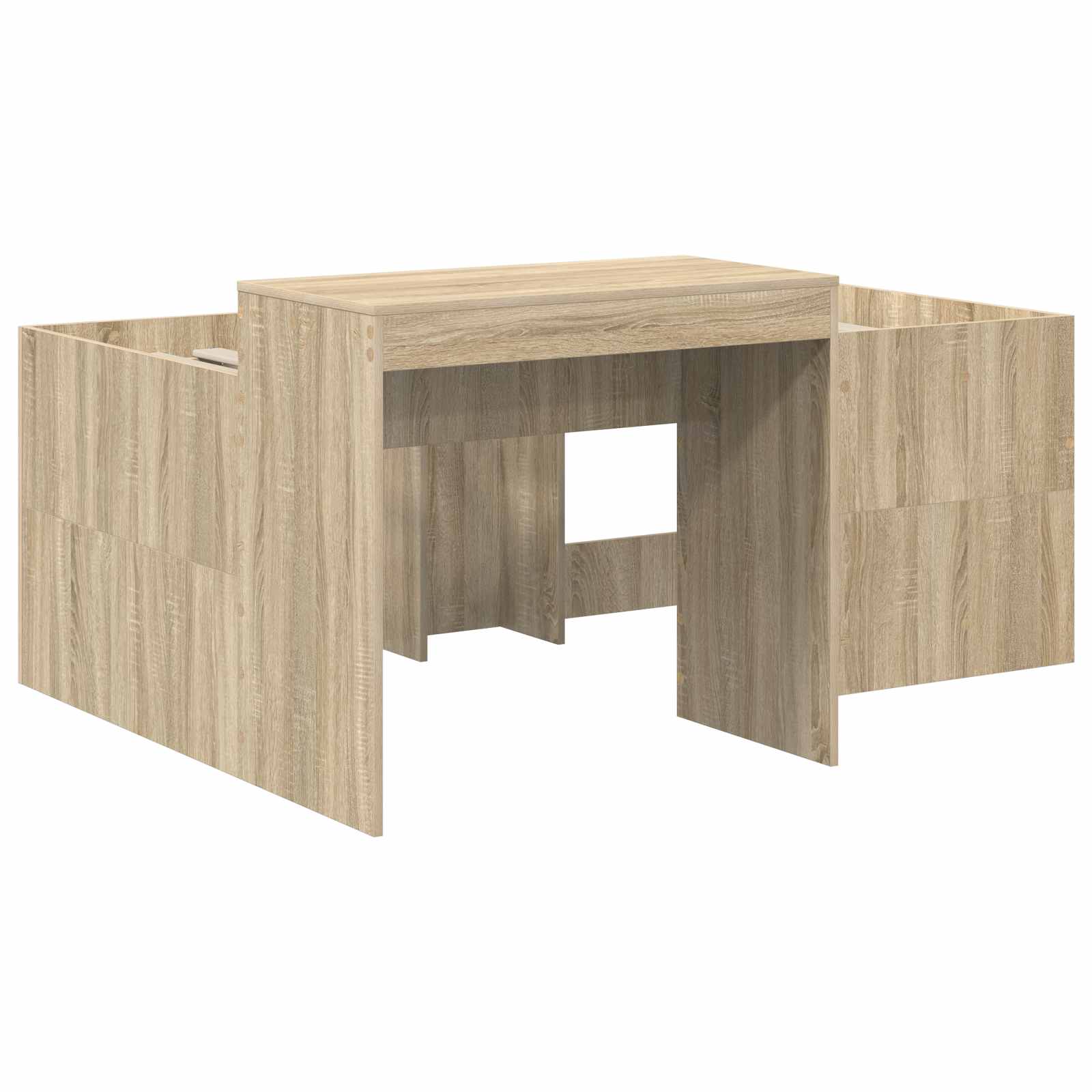 Lit avec Tunnel 3 pc Chêne Sonoma et blanc Bois d'ingénierie - XIOS