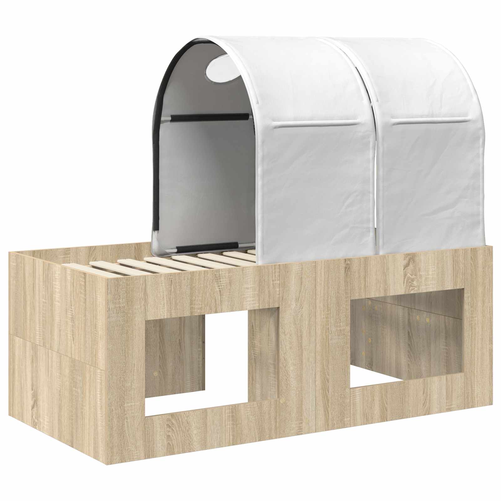 Lit avec Tunnel 3 pc Chêne Sonoma et blanc Bois d'ingénierie - XIOS