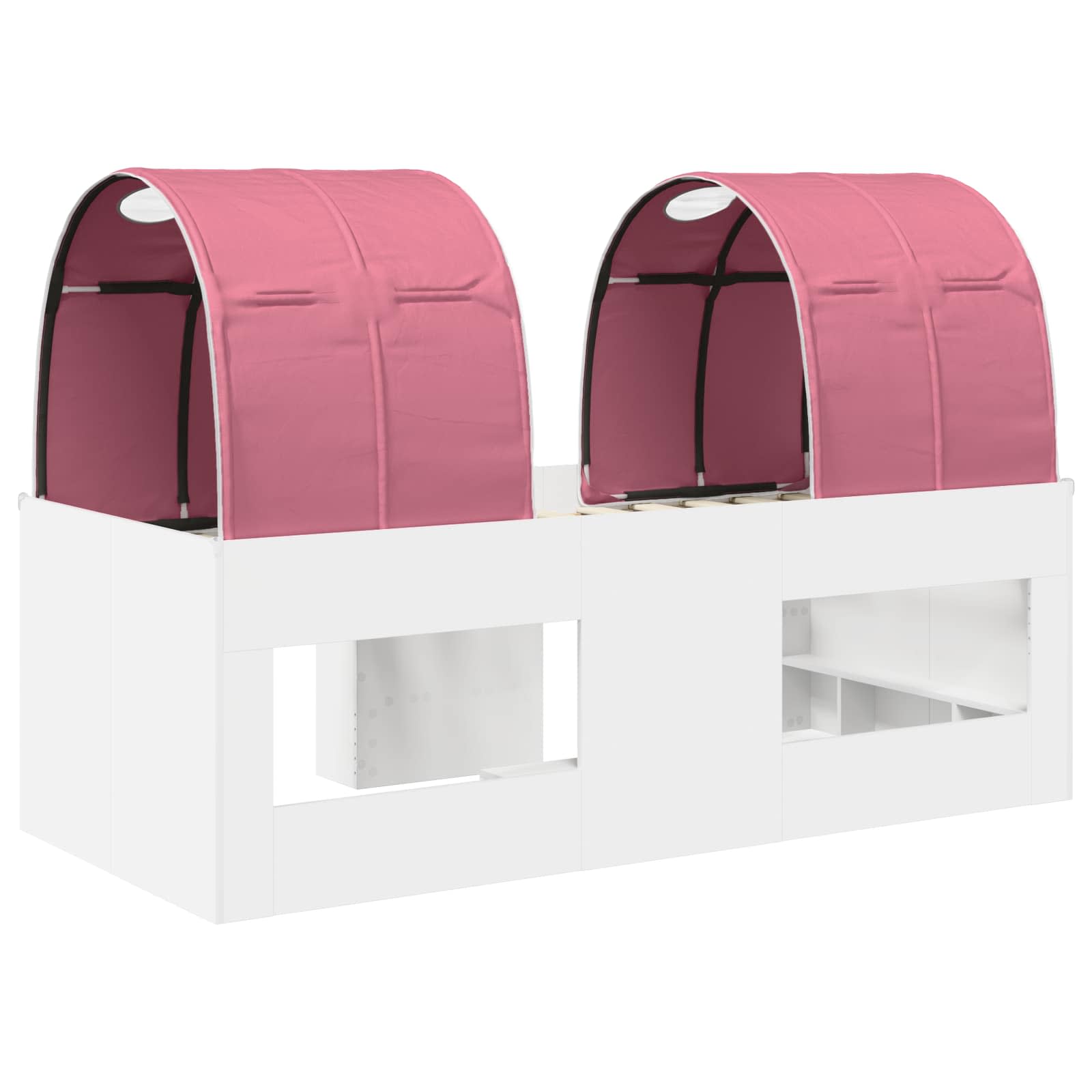 Lit avec Tunnel 3 pc Blanc et rose Bois d'ingénierie - XIOS
