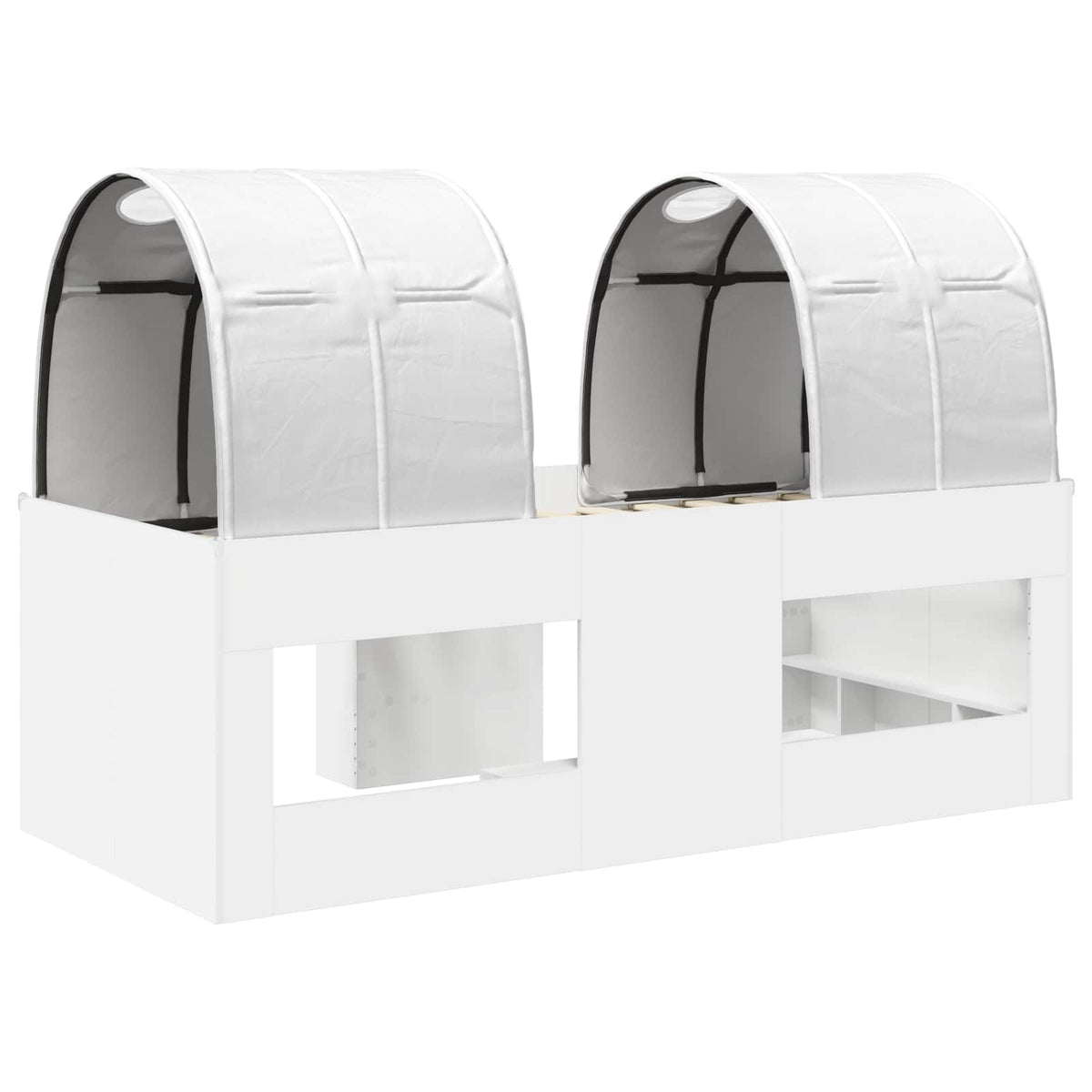 Lit avec Tunnel 3 pc Blanc Bois d'ingénierie - XIOS