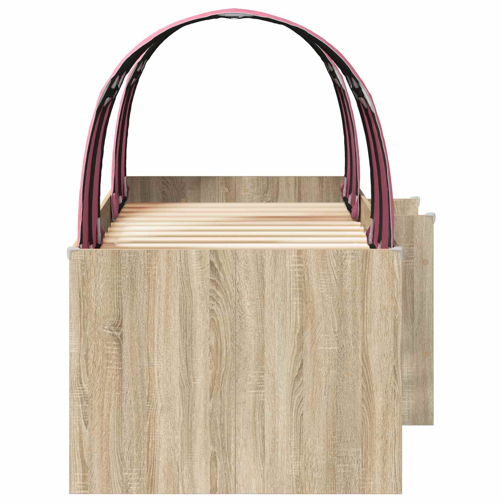 Lit avec Tunnel 3 pc Chêne Sonoma et rose Bois d'ingénierie - XIOS