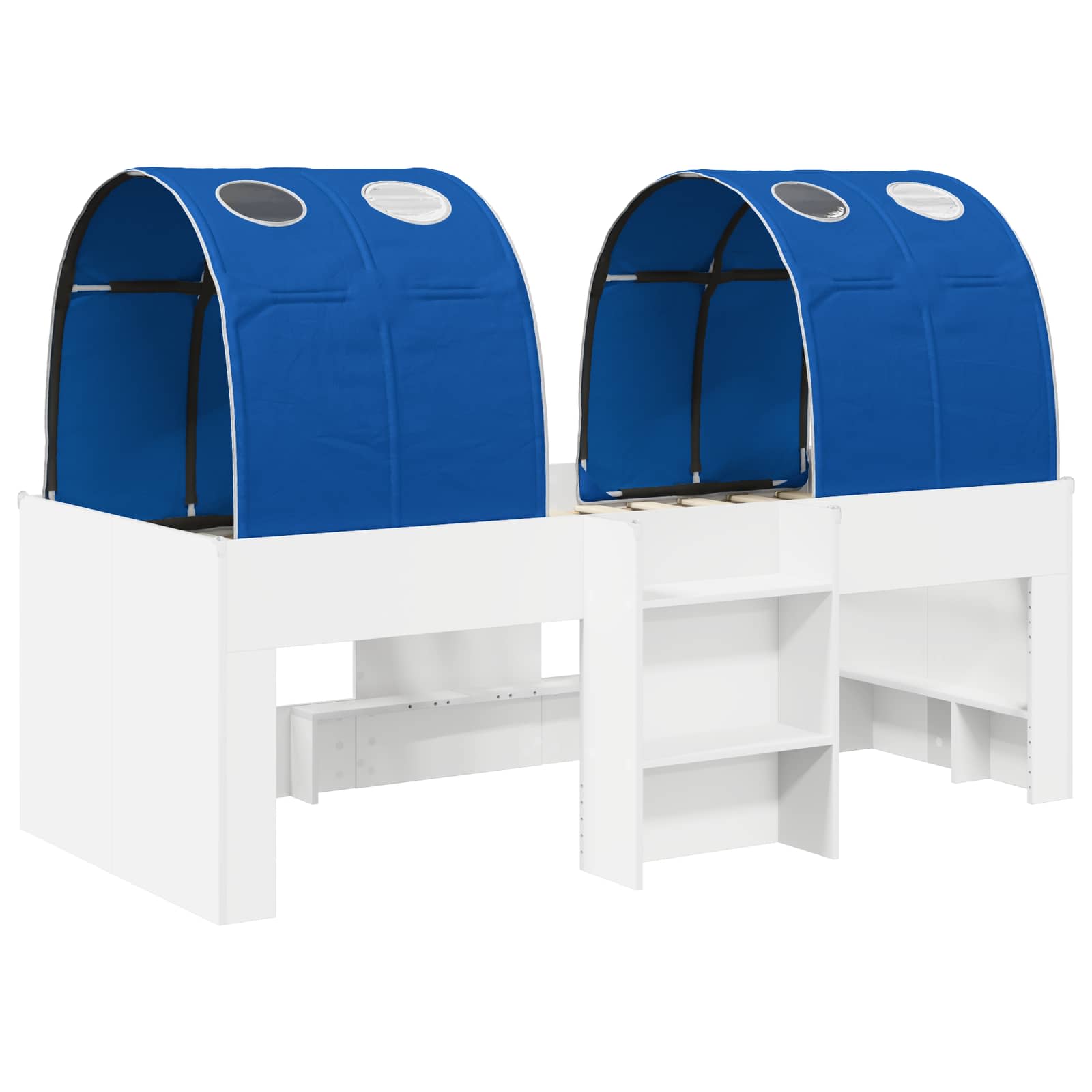 Lit Haut pour Enfants avec Tunnel 3 pc Blanc et bleu - XIOS