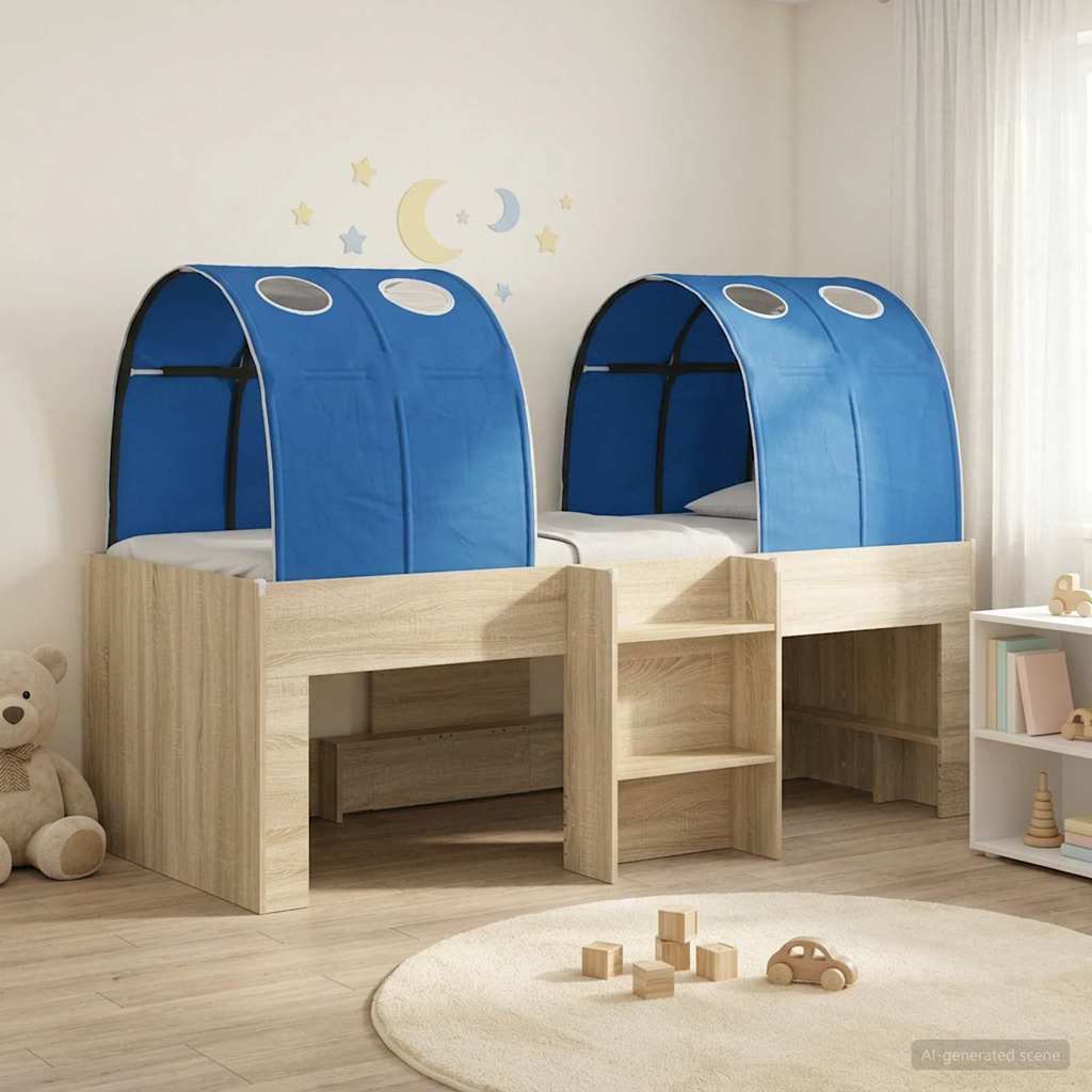 Lit Haut pour Enfants avec Tunnel 3 pc Chêne Sonoma et bleu - XIOS