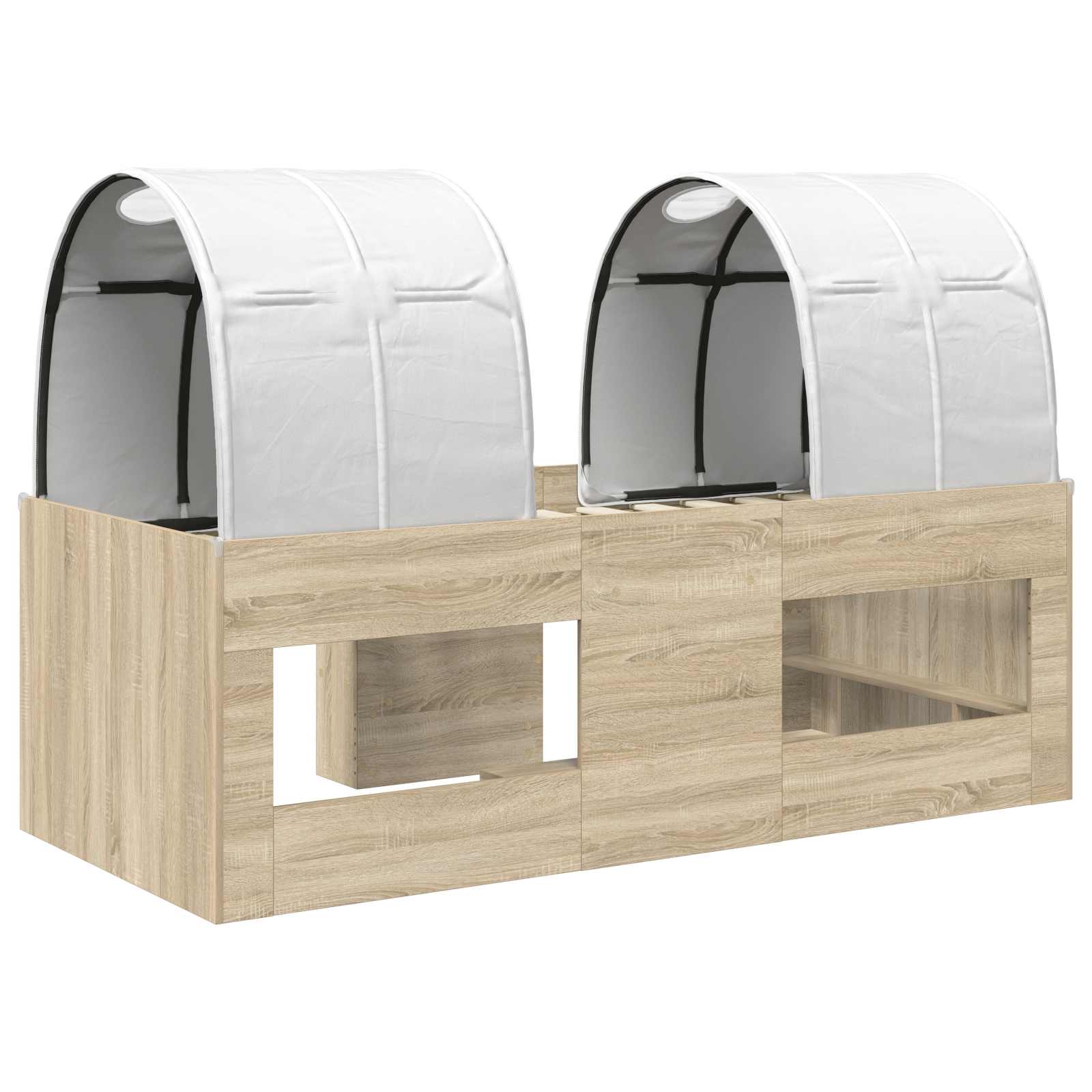 Lit Haut pour Enfants avec Tunnel 3 pc Chêne Sonoma et blanc - XIOS