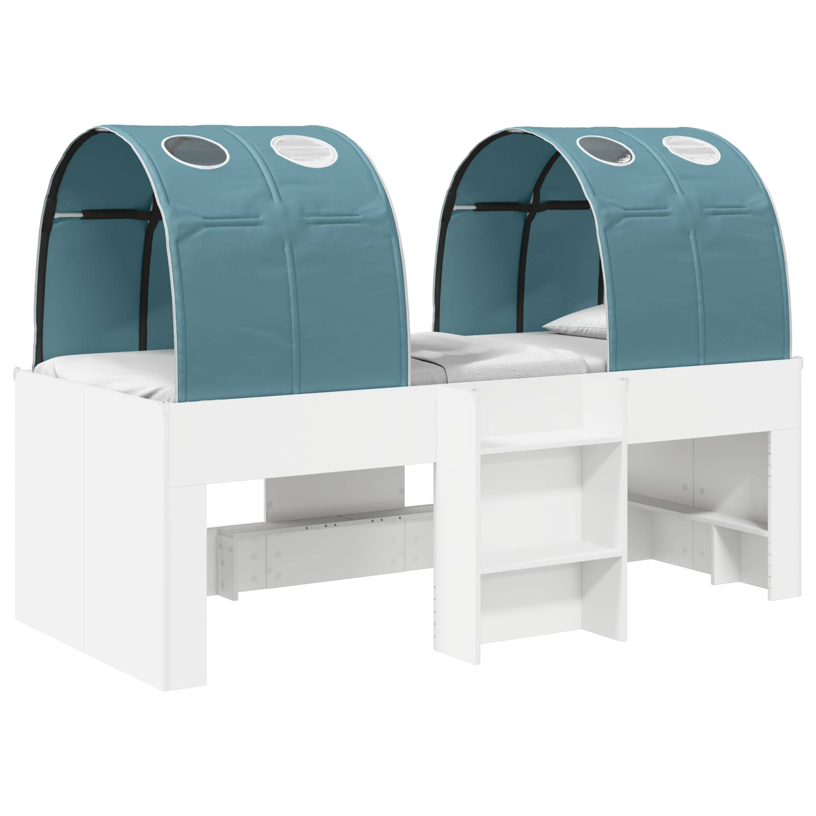 Lit avec Tunnel 3 pc Blanc et bleu clair Bois d'ingénierie - XIOS