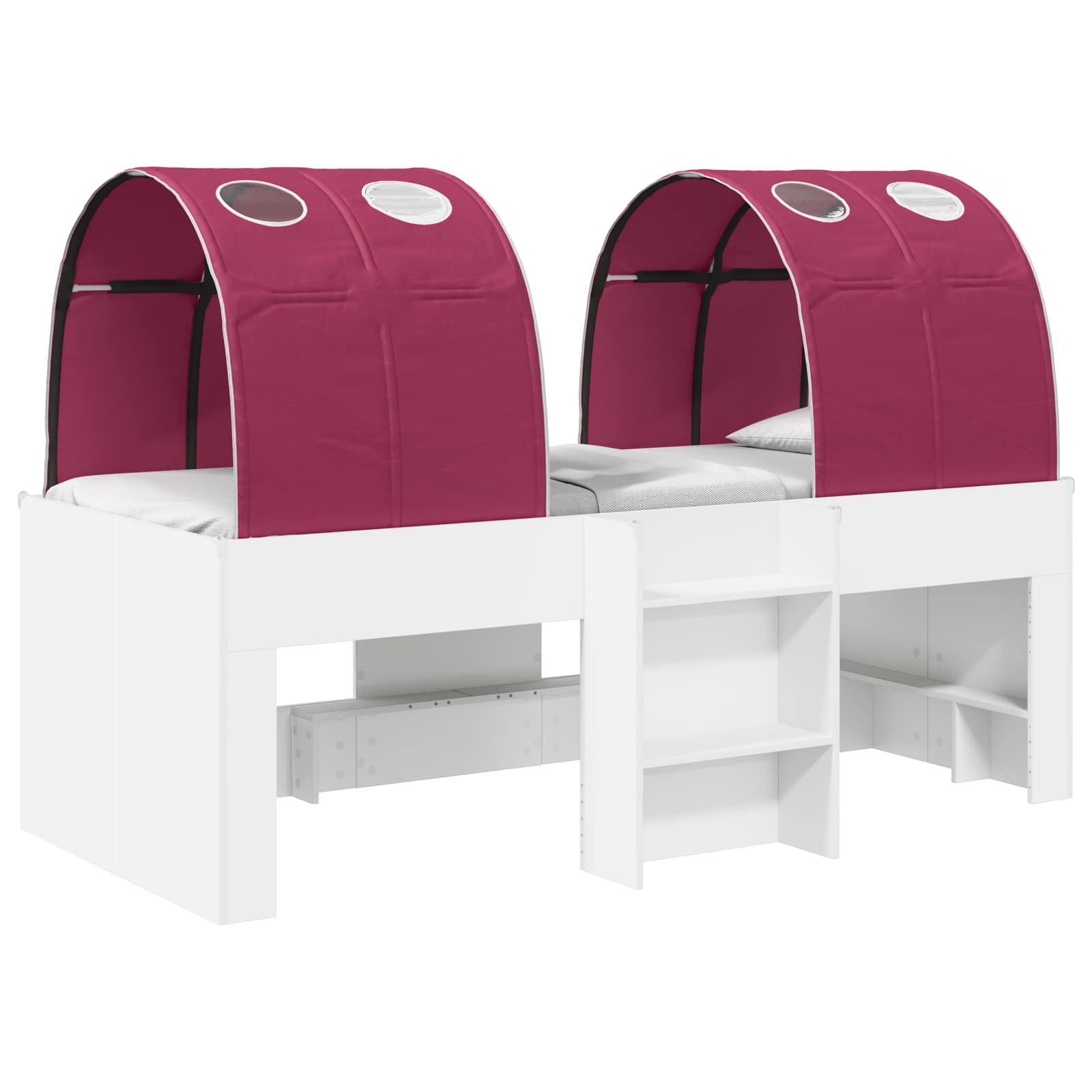 Lit avec Tunnel 3 pc Blanc et rouge Bois d'ingénierie - XIOS