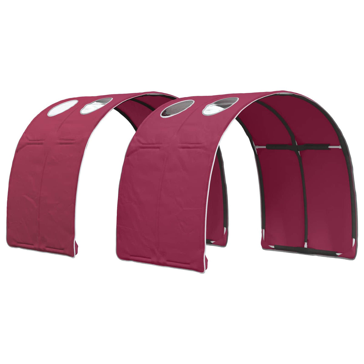 Lit avec Tunnel 3 pc Chêne Sonoma et rouge Bois d'ingénierie - XIOS