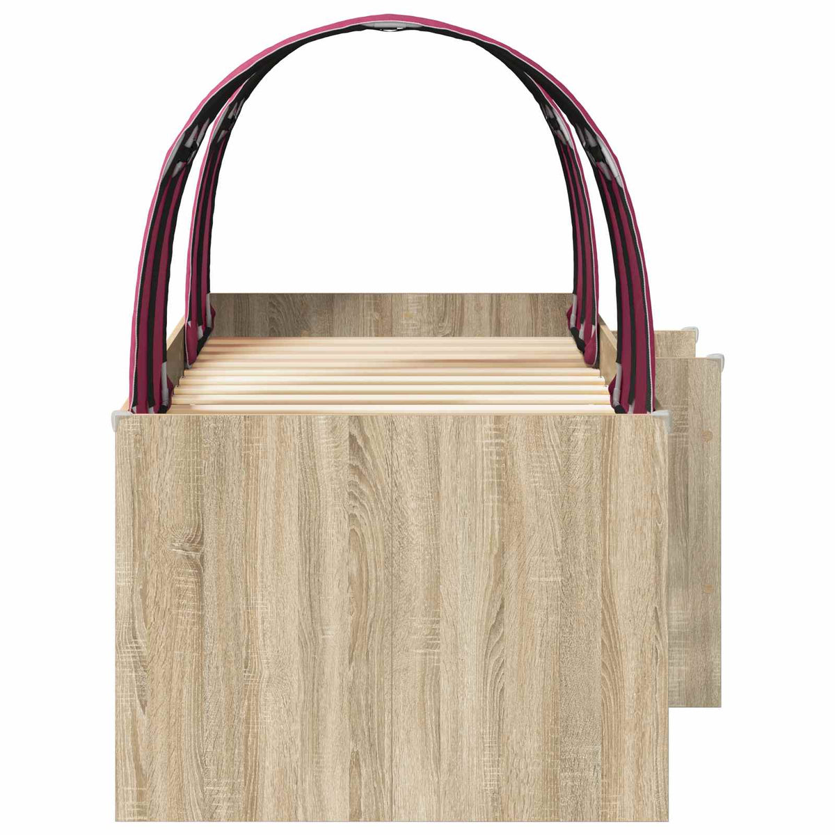 Lit avec Tunnel 3 pc Chêne Sonoma et rouge Bois d'ingénierie - XIOS