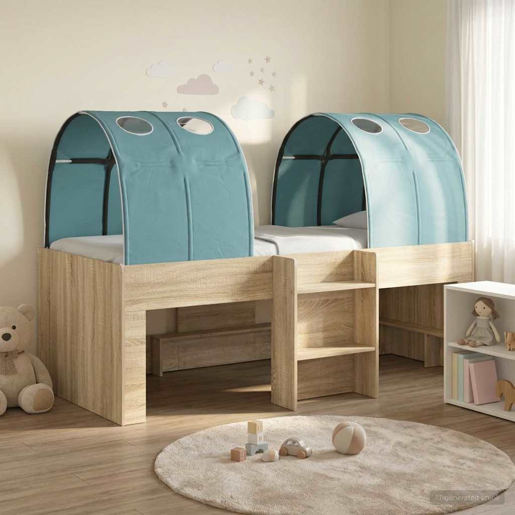 Lit avec Tunnel 3 pc Sonoma et Bleu Clair Bois d'ingénierie - XIOS