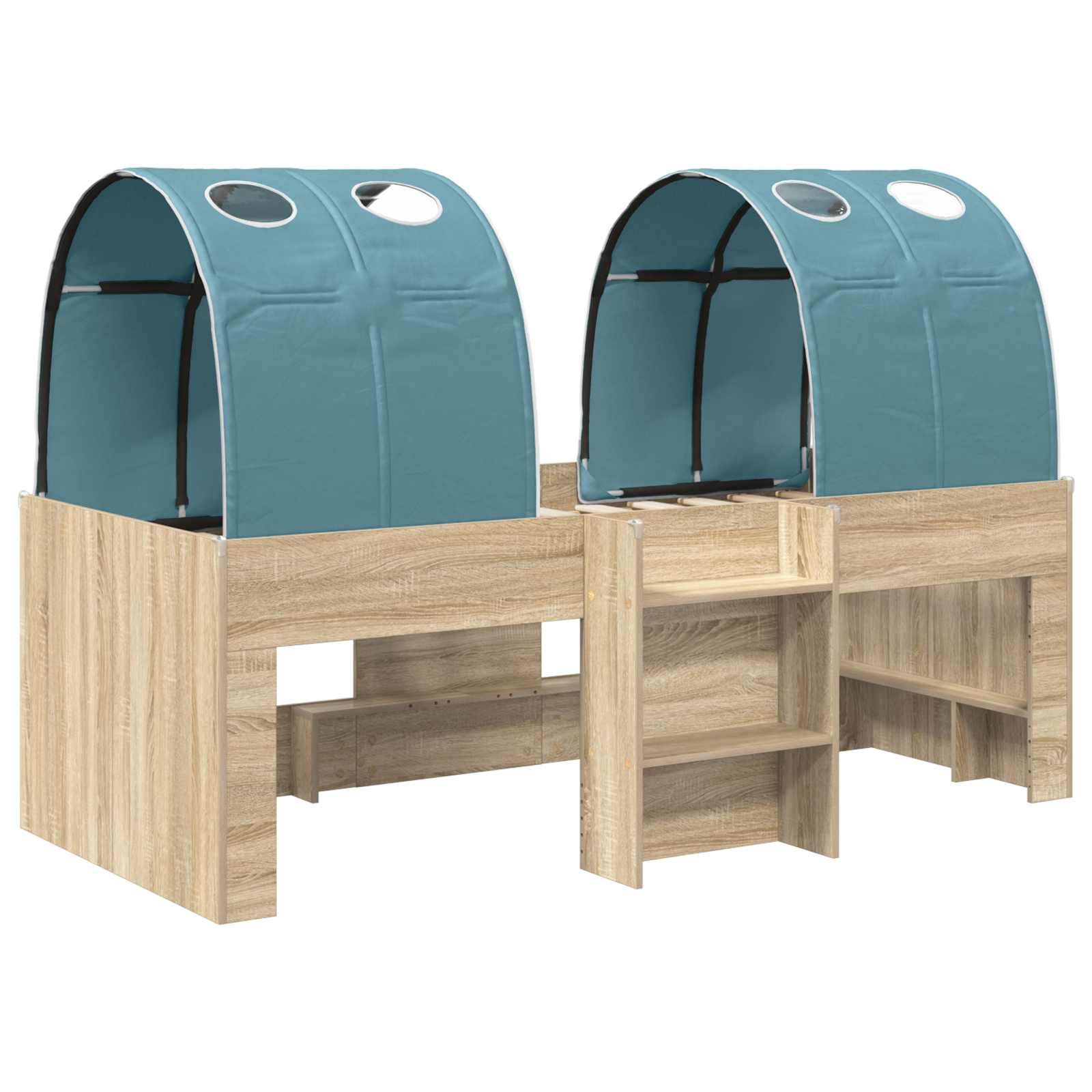 Lit avec Tunnel 3 pc Sonoma et Bleu Clair Bois d'ingénierie - XIOS