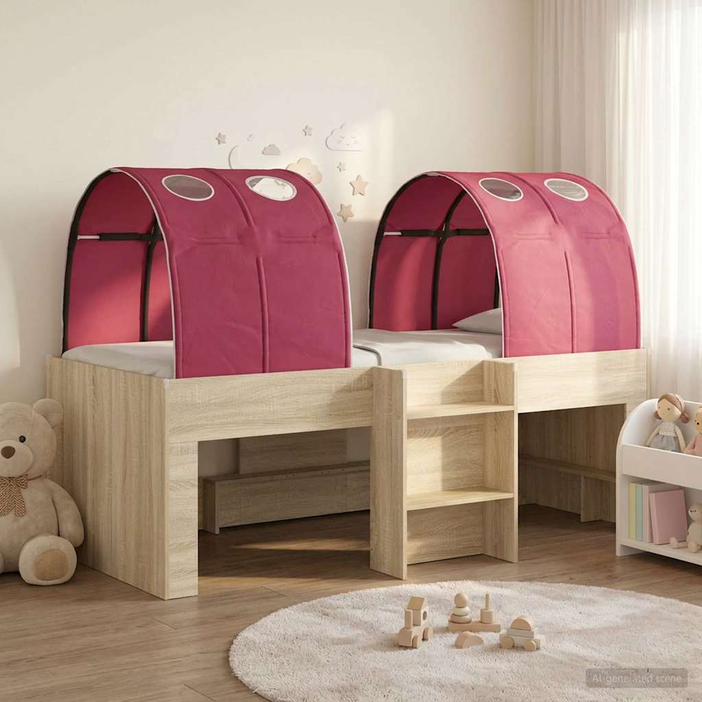 Lit avec Tunnel 3 pc Sonoma et Rouge Bois d'ingénierie - XIOS