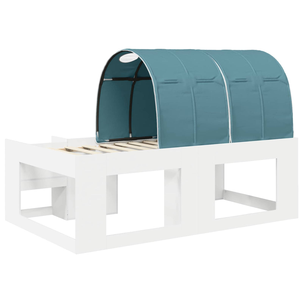 Lit avec Tunnel 3 pc Blanc et bleu clair Bois d'ingénierie - XIOS