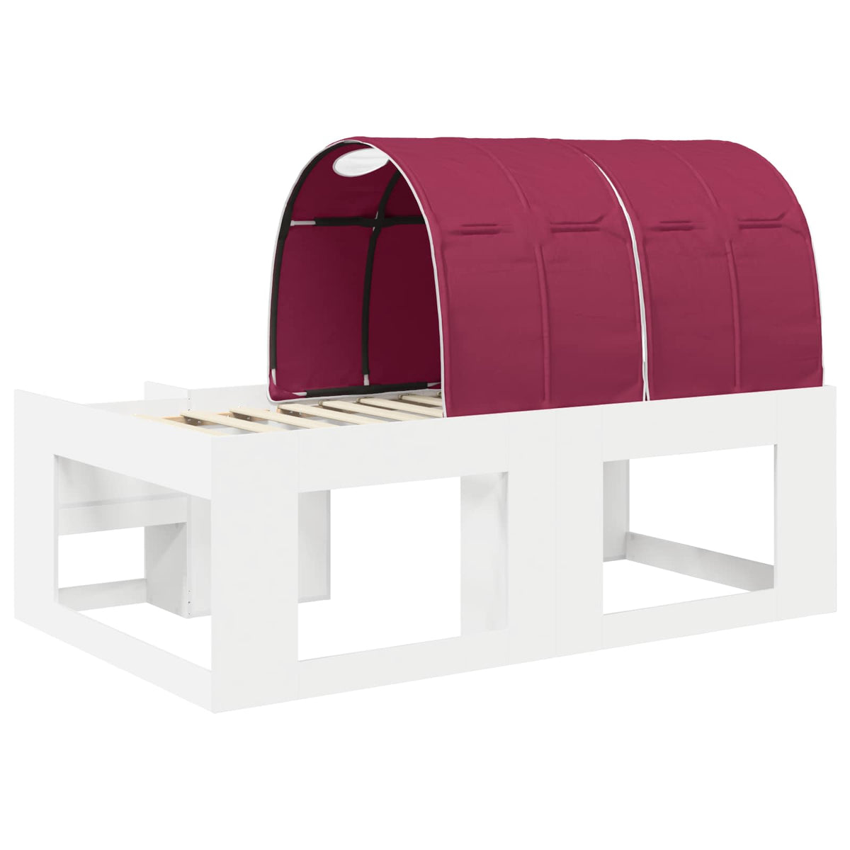 Lit avec Tunnel 3 pc Blanc et rouge Bois d'ingénierie - XIOS