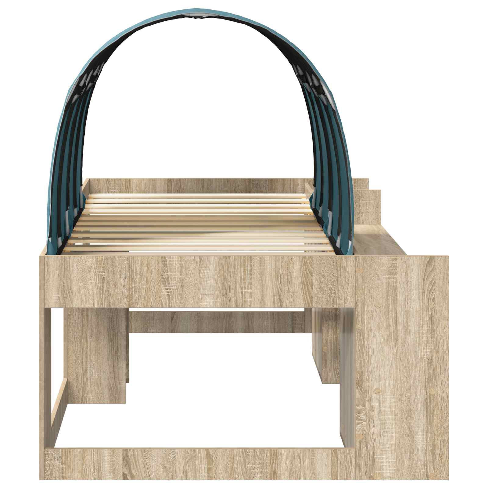 Lit avec Tunnel avec étagère 3 pc Chêne Sonoma et bleu clair - XIOS