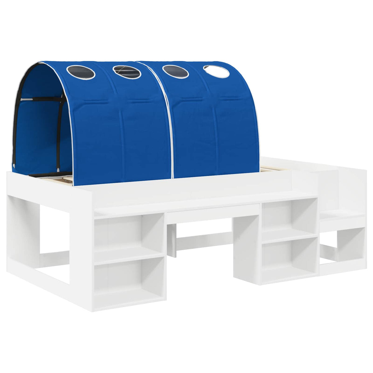 Lit haut pour enfants avec rangement 3 pc Blanc et bleu - XIOS