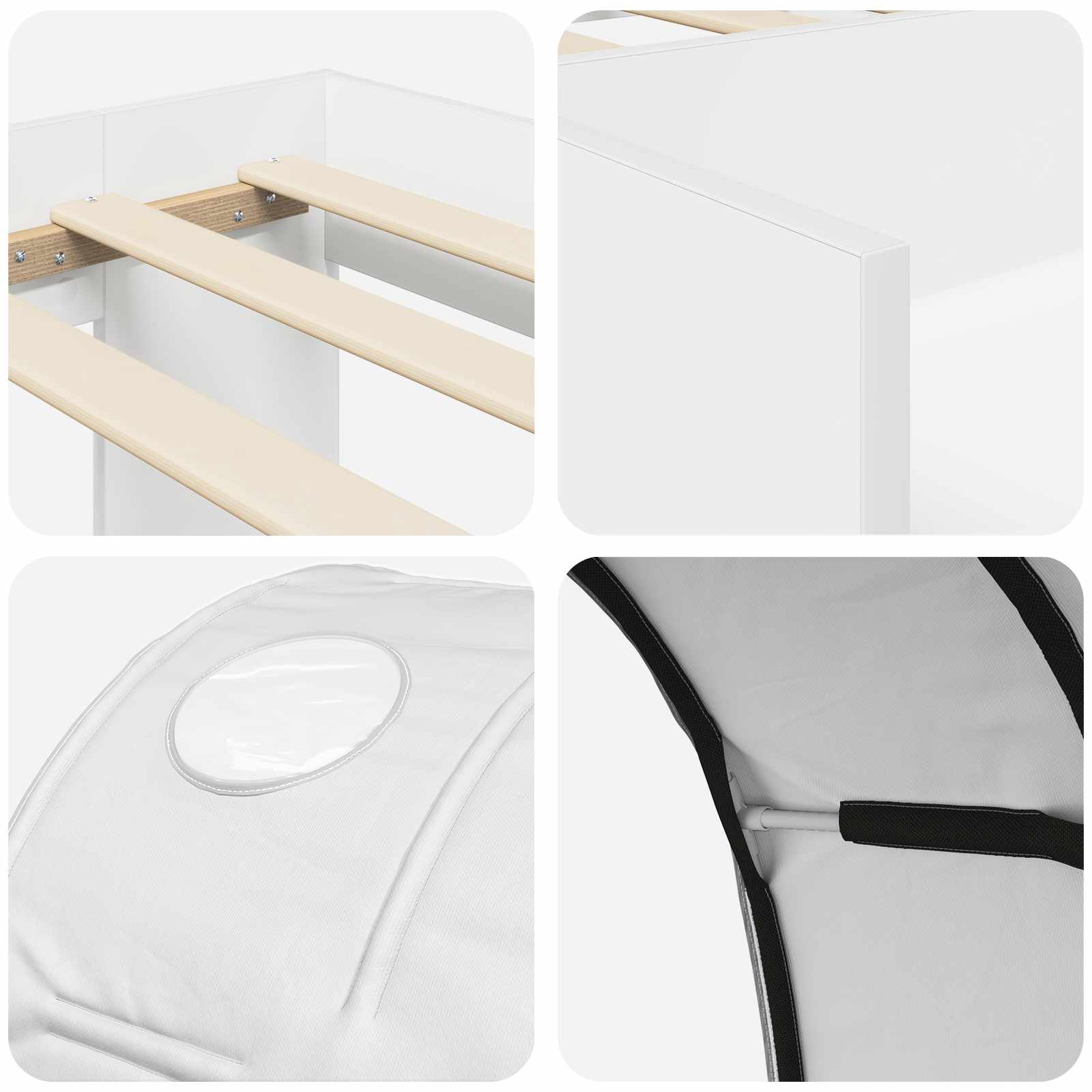 Lit haut pour enfants avec rangement 3 pc Blanc - XIOS