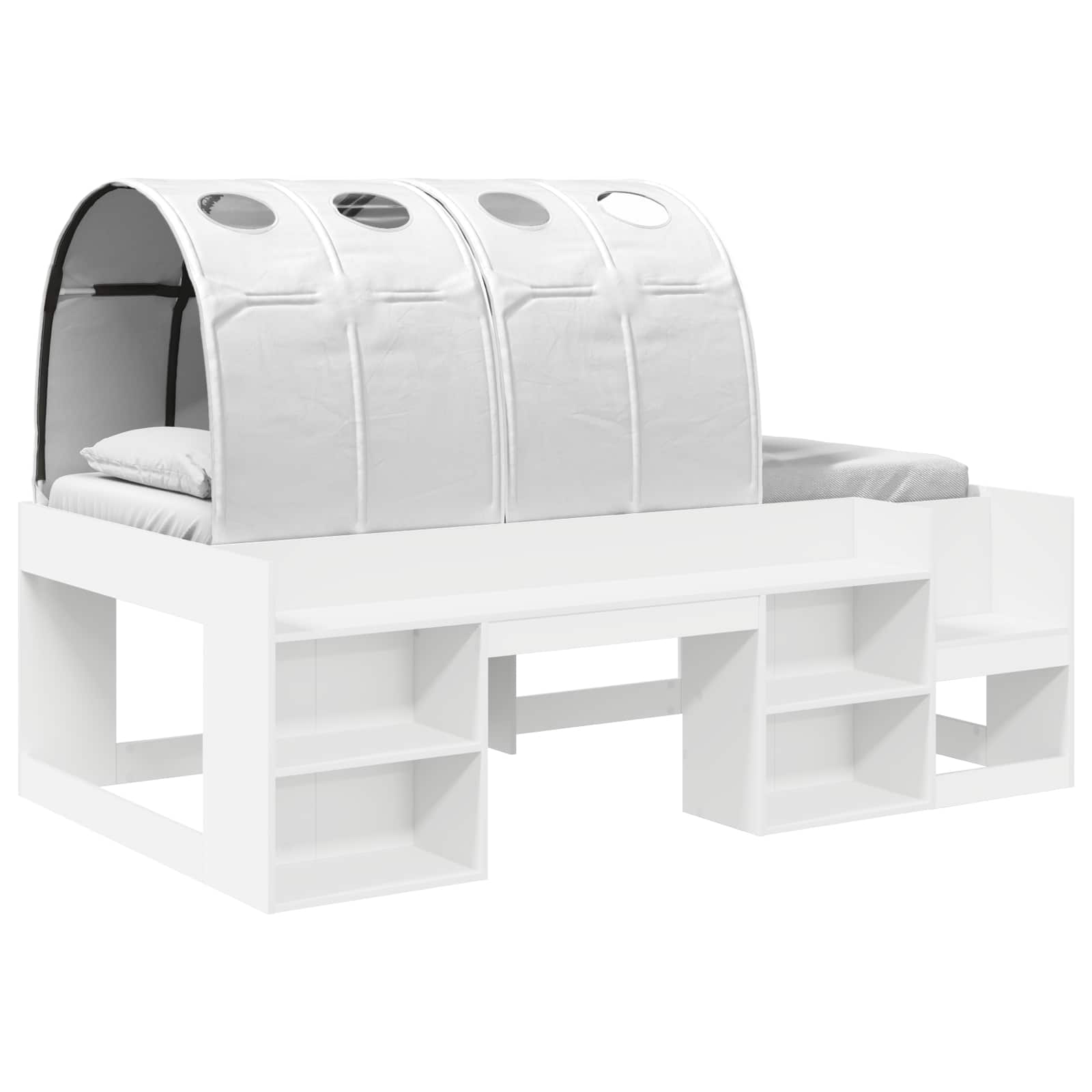 Lit haut pour enfants avec rangement Blanc Bois d'ingénierie - XIOS