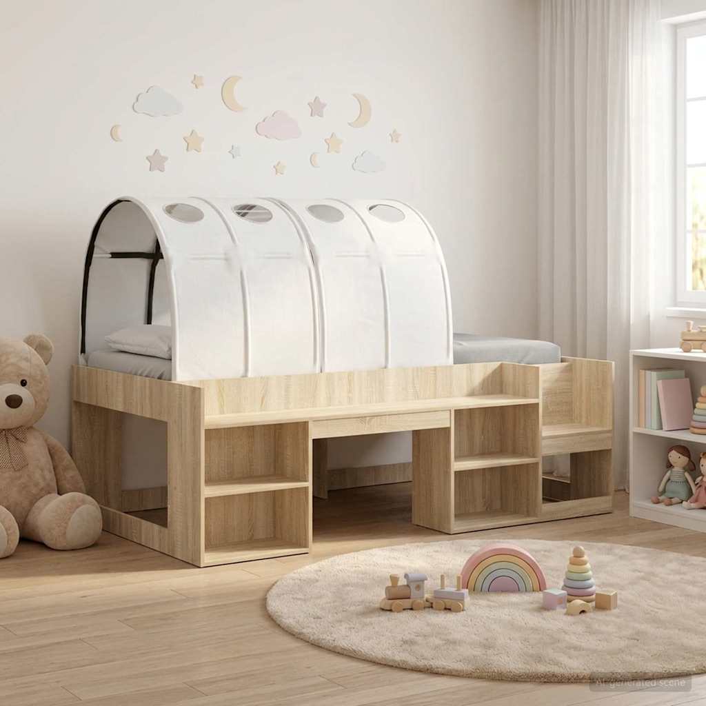 Cadre de lit avec tunnel 3 pc Chêne Sonoma et blanc - XIOS