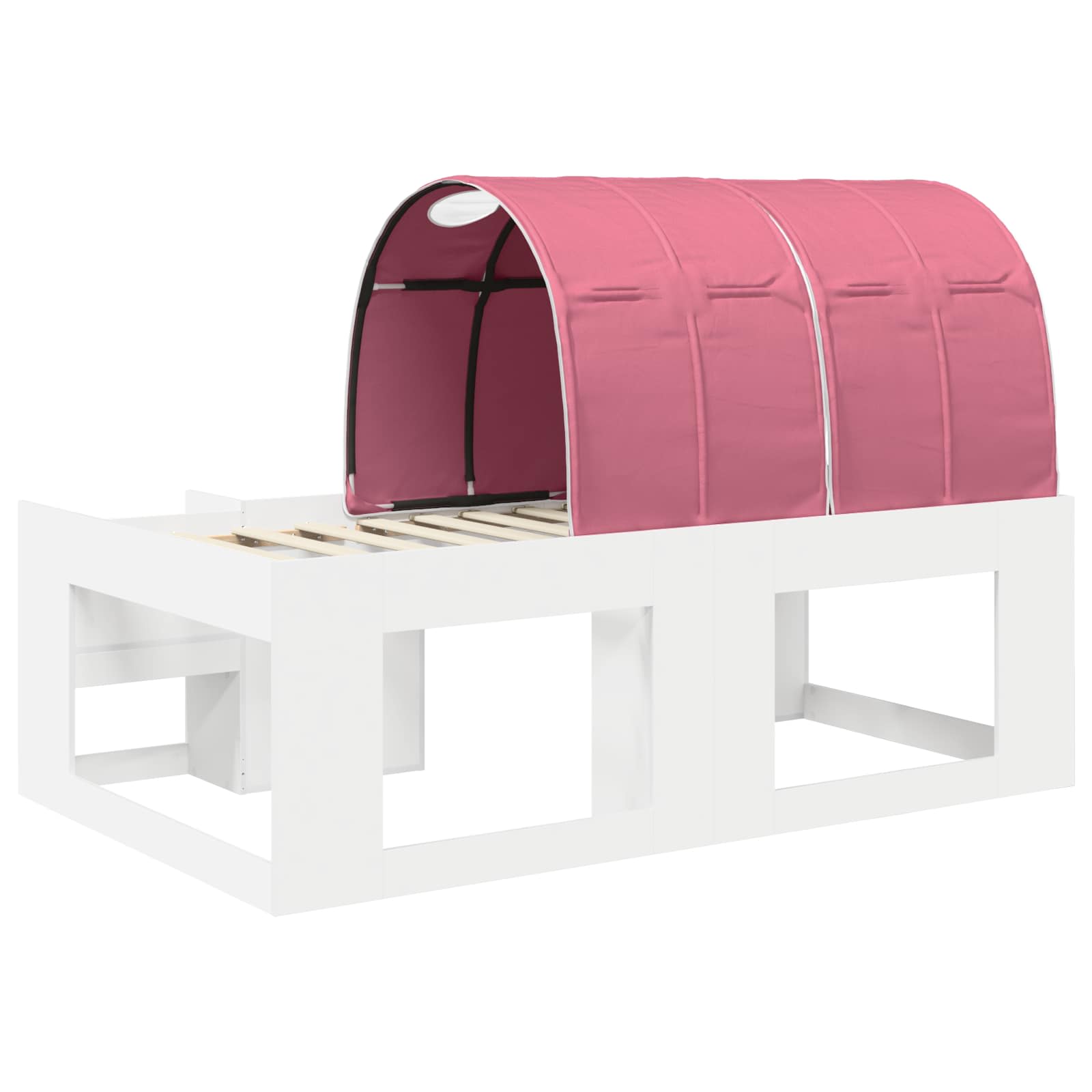Cadre de lit avec tunnel 3 pc Blanc et rose Bois d'ingénierie - XIOS