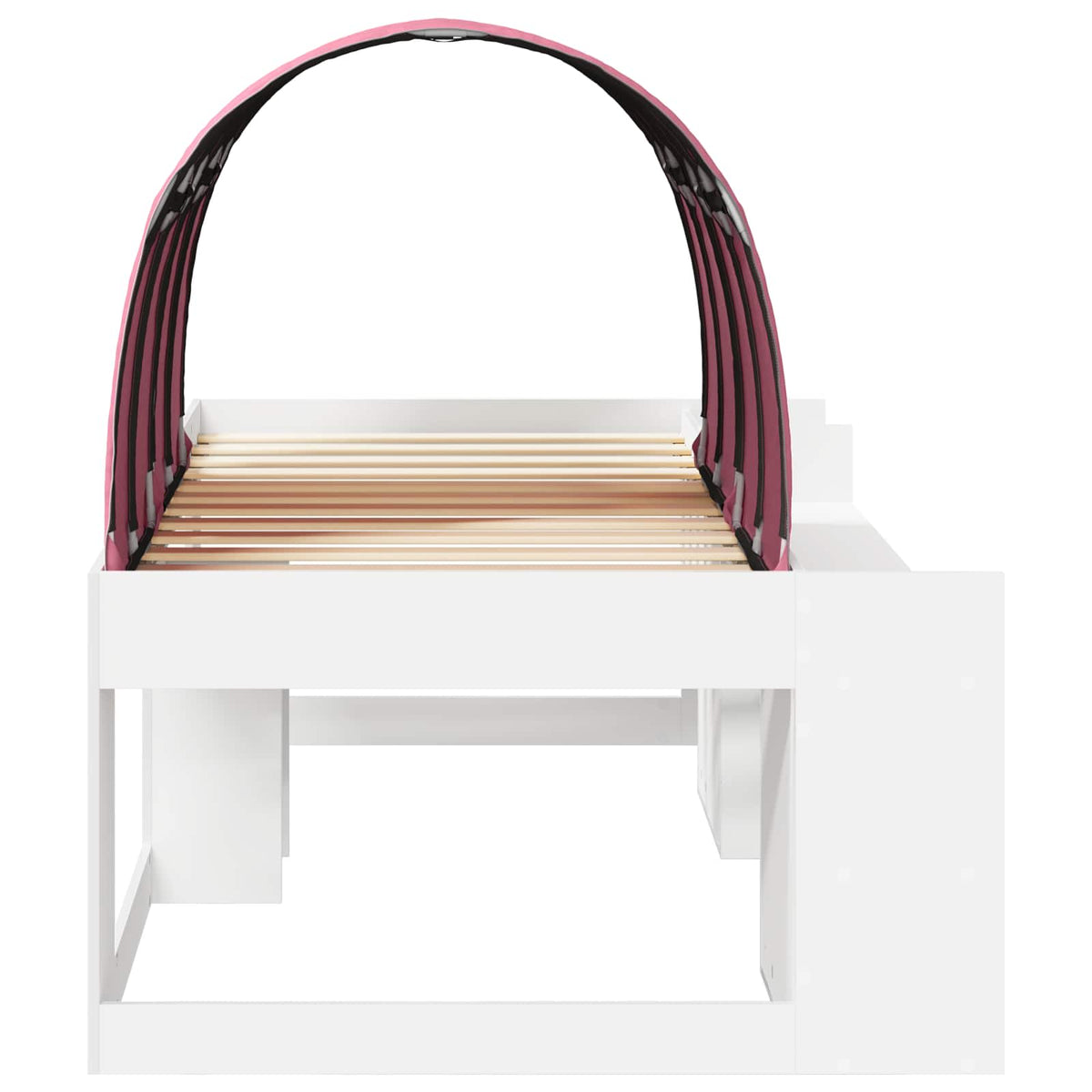 Cadre de lit avec tunnel 3 pc Blanc et rose Bois d'ingénierie - XIOS