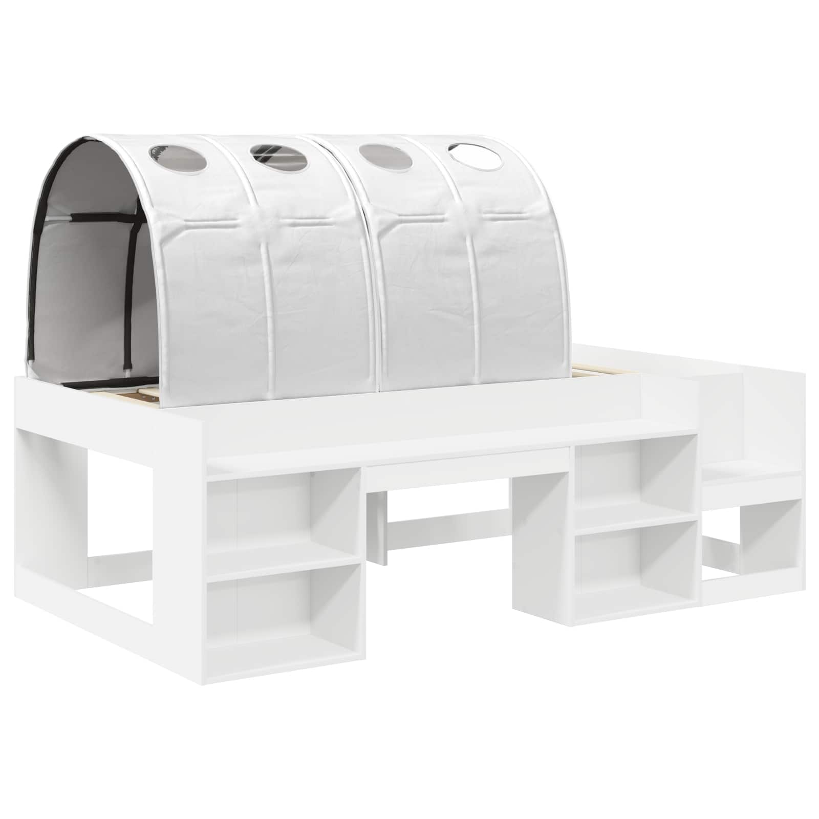 Cadre de lit avec tunnel 3 pc Blanc Bois d'ingénierie - XIOS