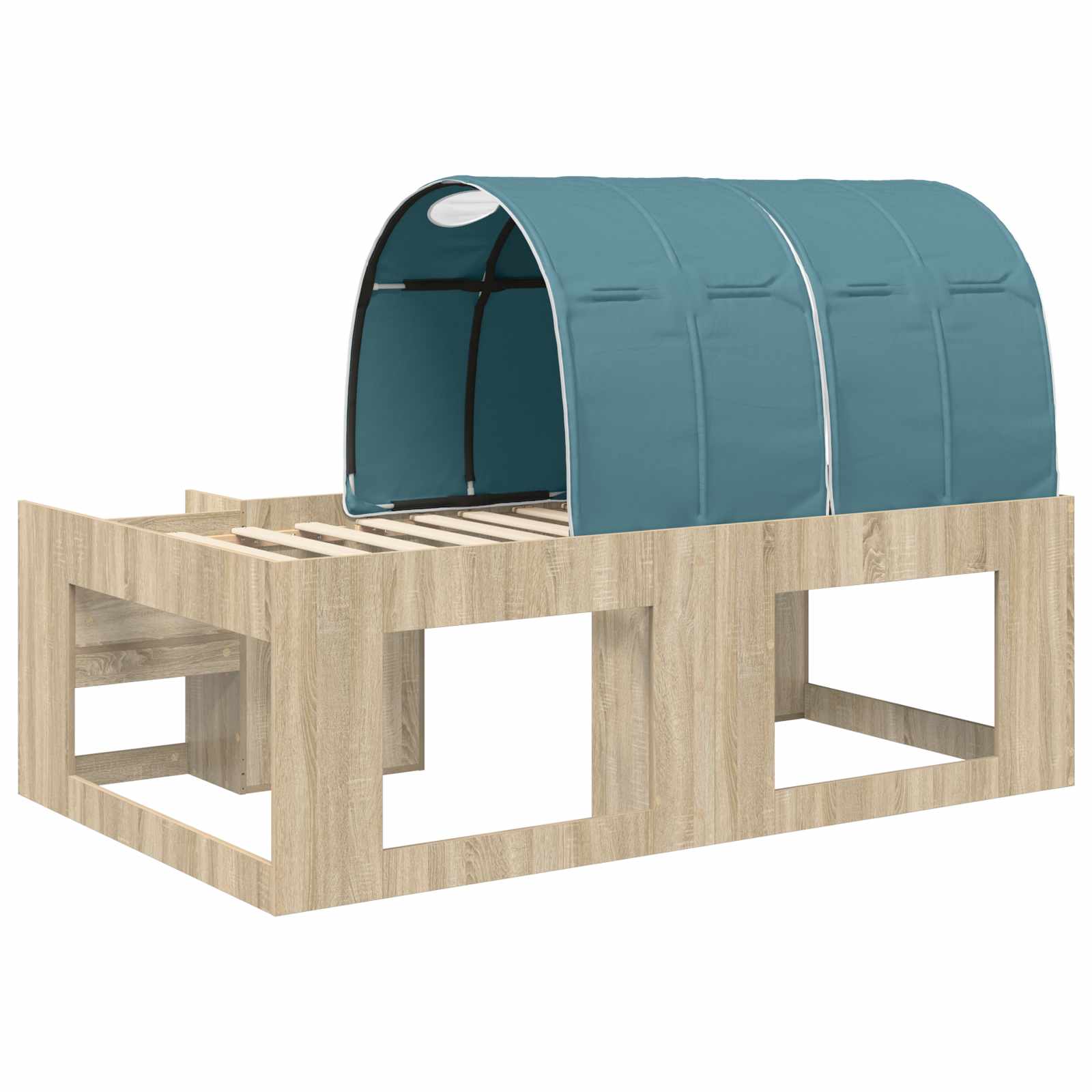 Cadre de lit avec tunnel 3 pc Chêne Sonoma et bleu clair - XIOS