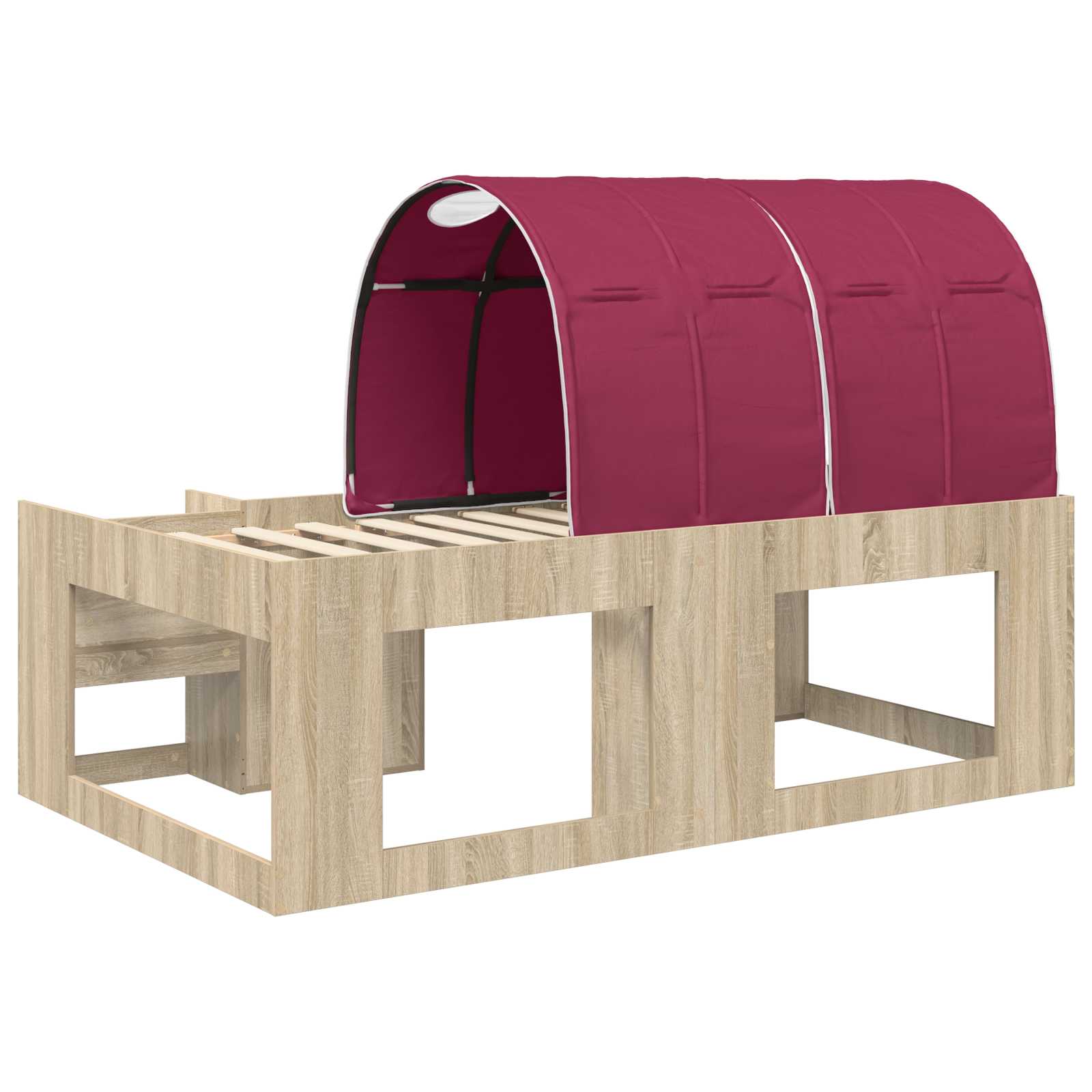 Cadre de lit avec tunnel 3 pc Chêne Sonoma et rouge - XIOS