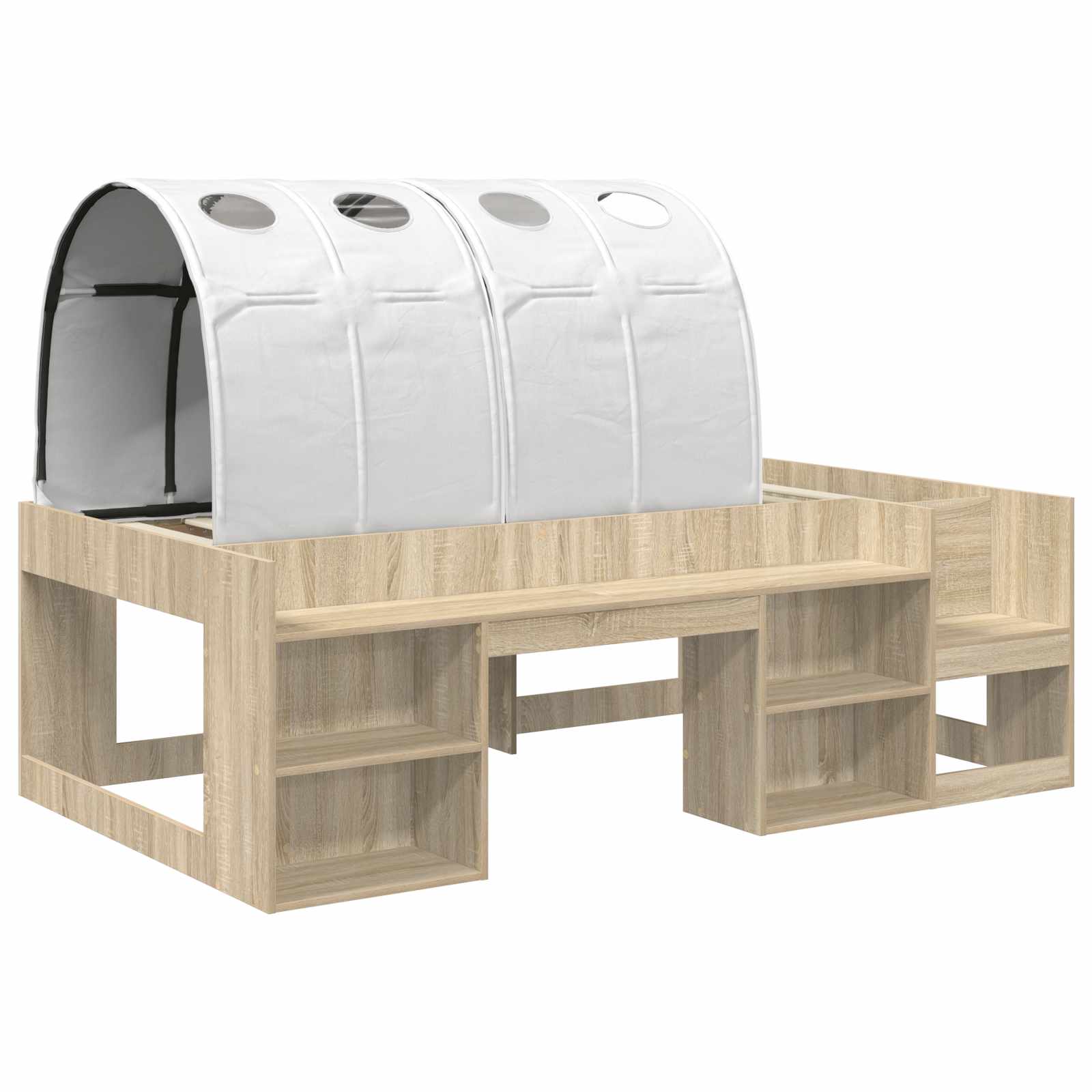 Cadre de lit avec tunnel 3 pc Chêne Sonoma et blanc - XIOS