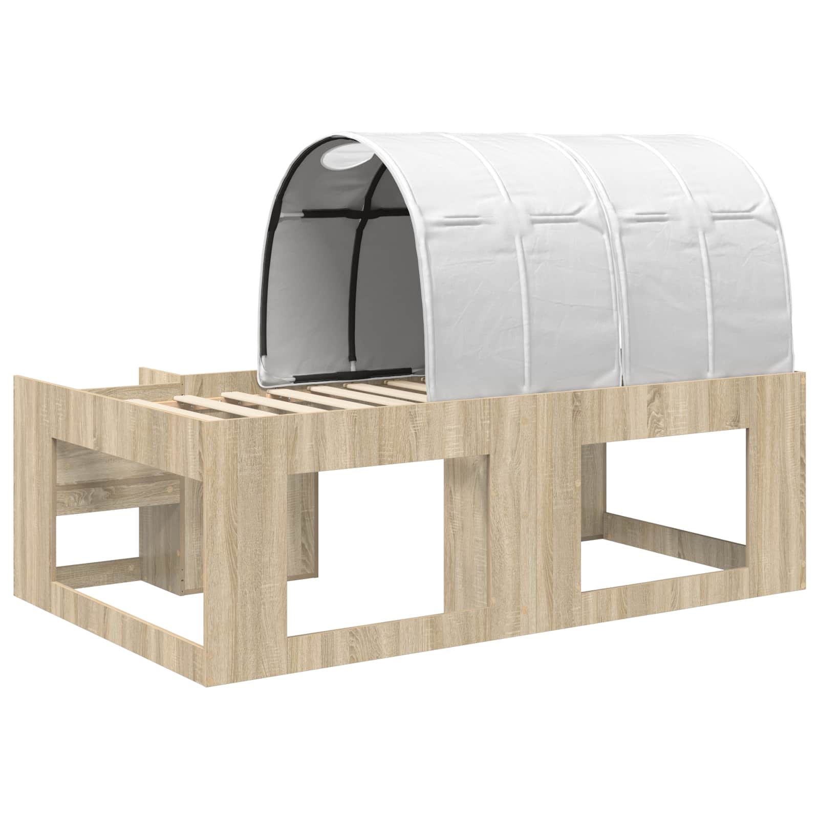 Cadre de lit avec tunnel 3 pc Chêne Sonoma et blanc - XIOS