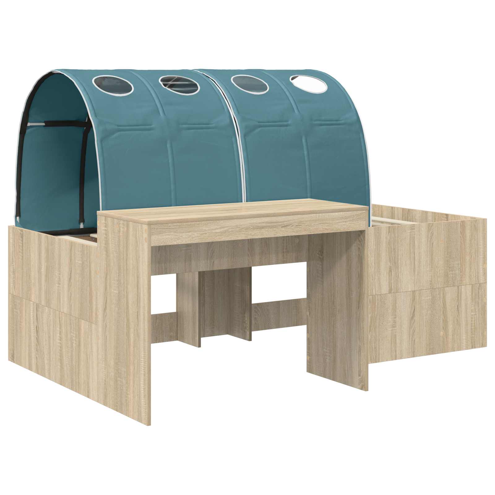 Cadre de lit avec tunnel 3 pc Chêne Sonoma et bleu clair - XIOS