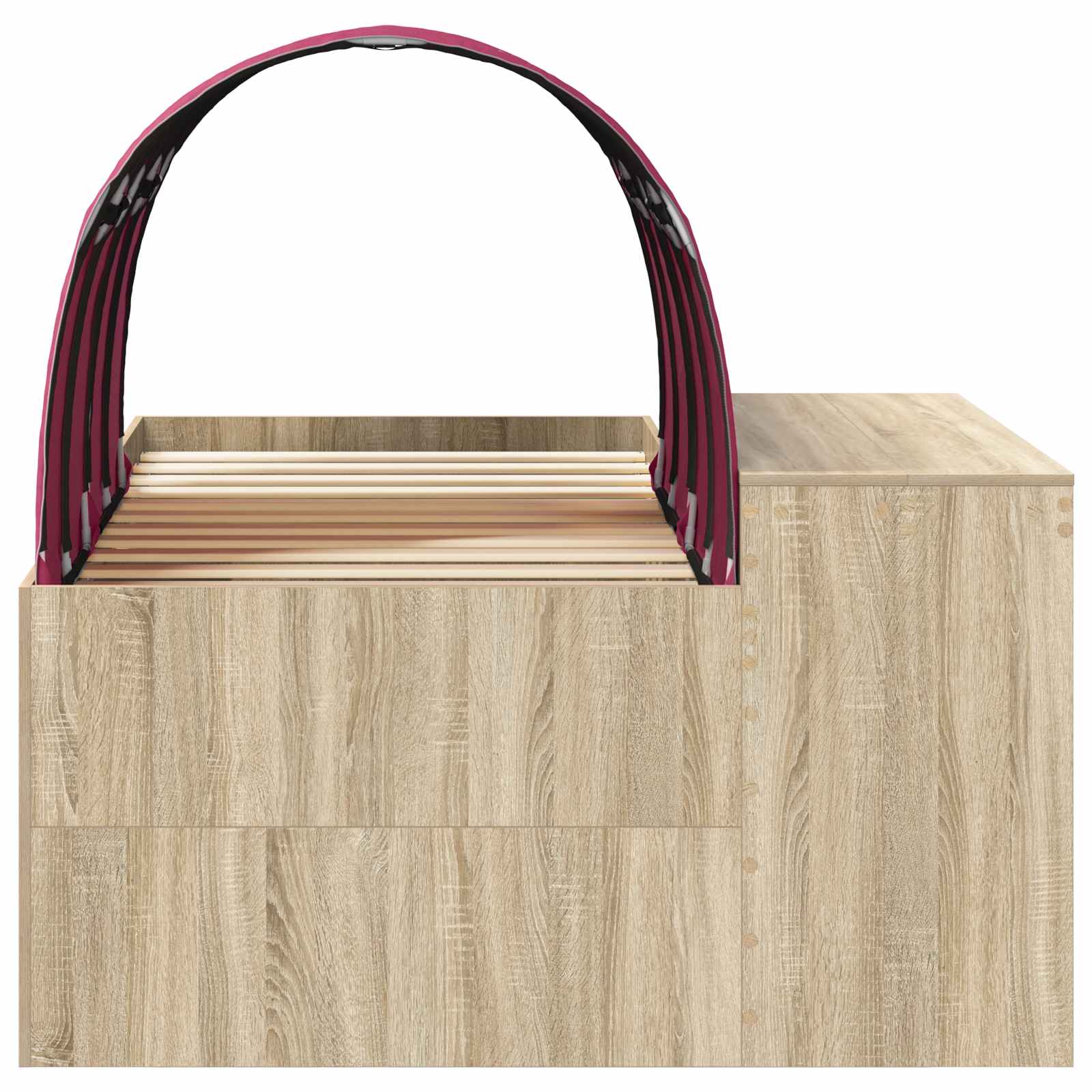 Cadre de lit avec tunnel 3 pc Chêne Sonoma et rouge - XIOS