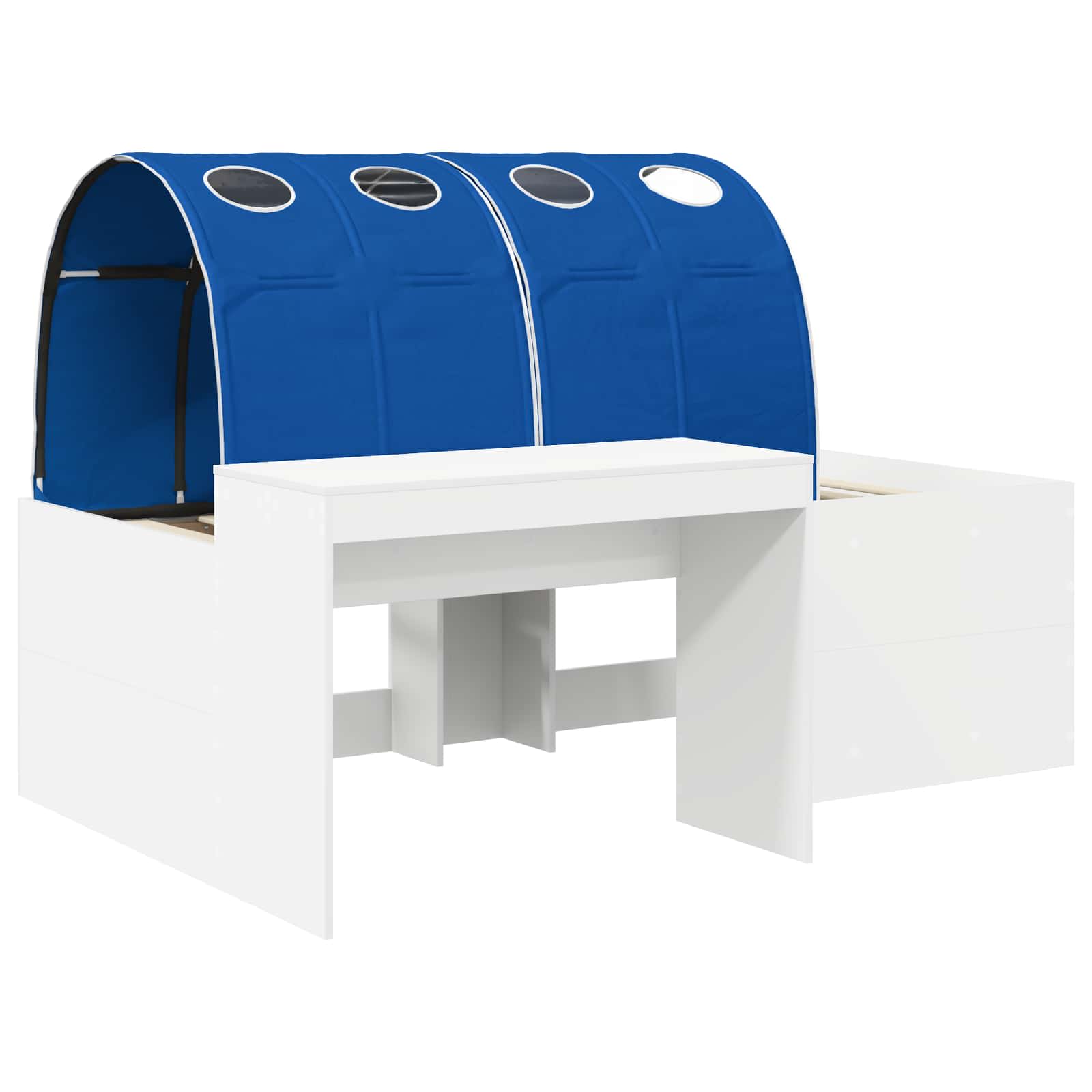 Lit avec Tunnel 3 pc Blanc et bleu Bois d'ingénierie - XIOS