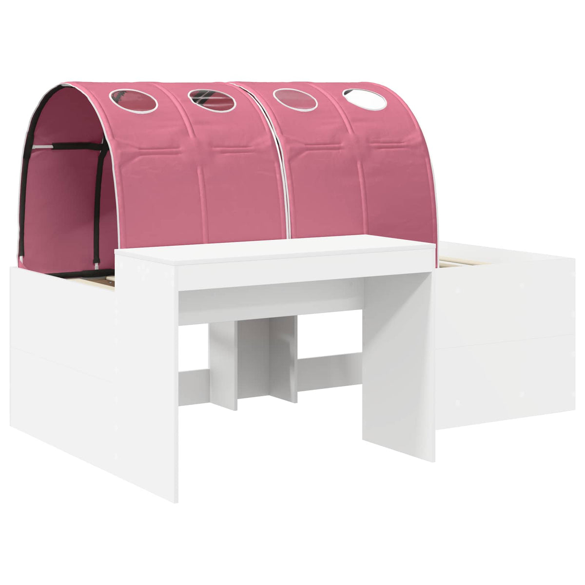 Lit avec Tunnel 3 pc Blanc et rose Bois d'ingénierie - XIOS