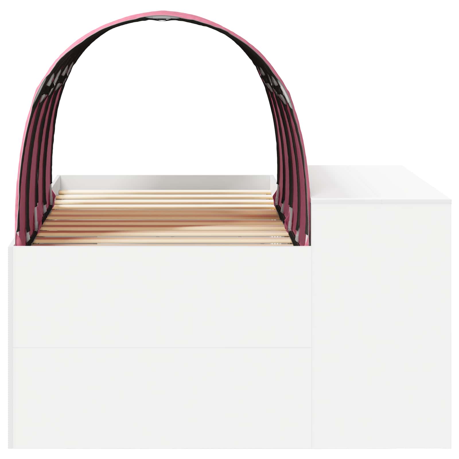 Lit avec Tunnel 3 pc Blanc et rose Bois d'ingénierie - XIOS