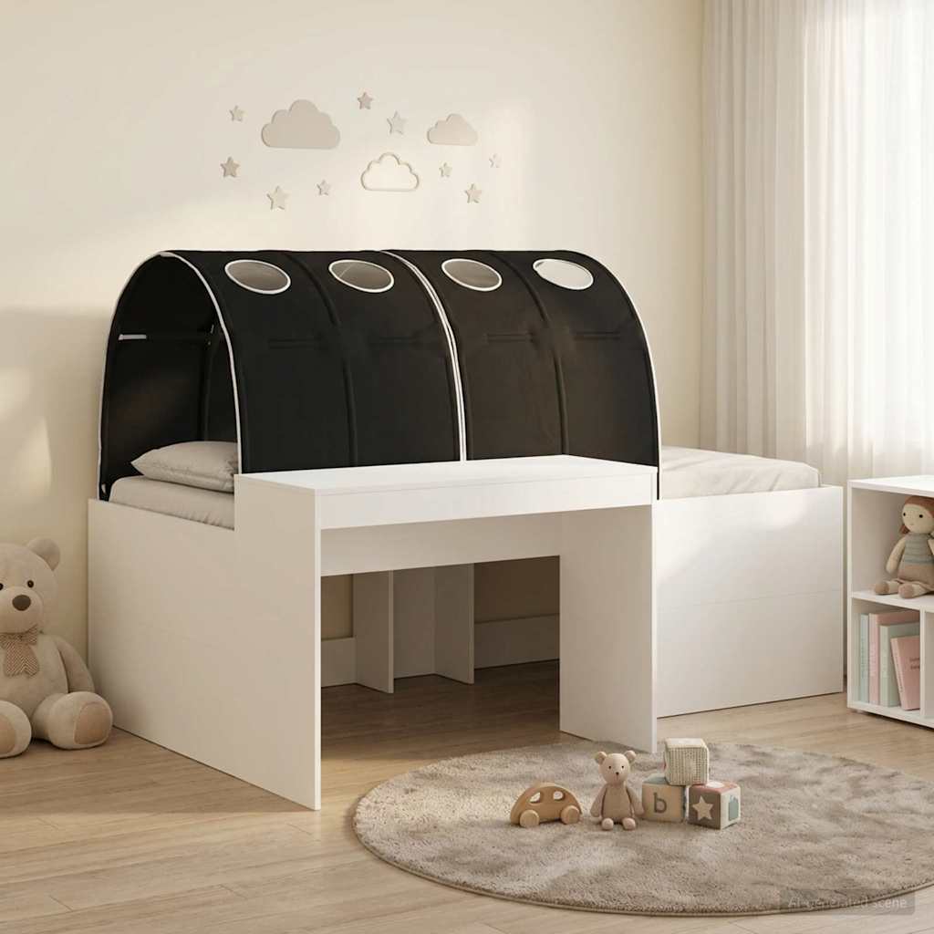 Lit avec Tunnel 4 pcs Chêne Artisanal et Noir Bois d'ingénierie - XIOS