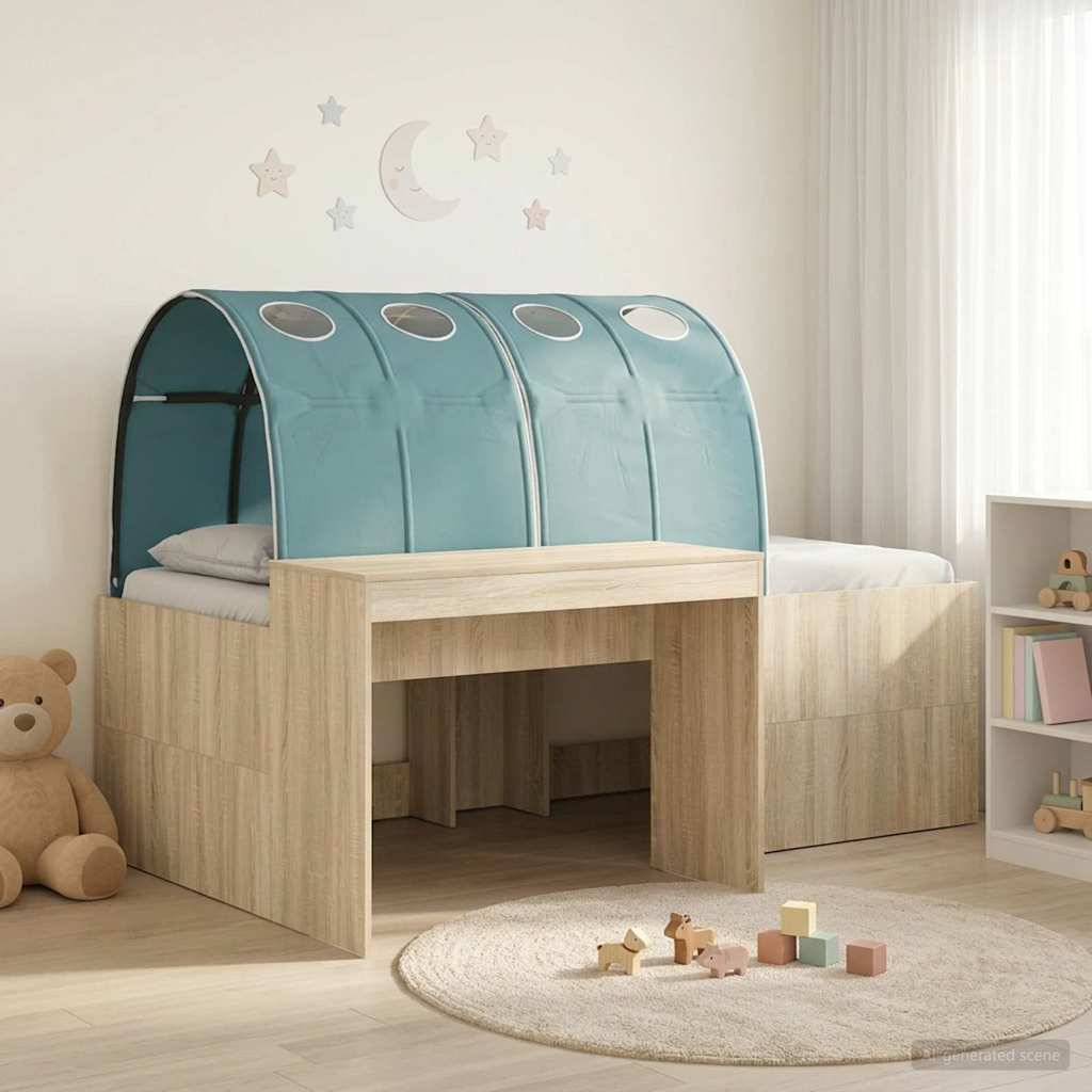 Lit avec Tunnel 3 pc Chêne Sonoma et bleu clair - XIOS