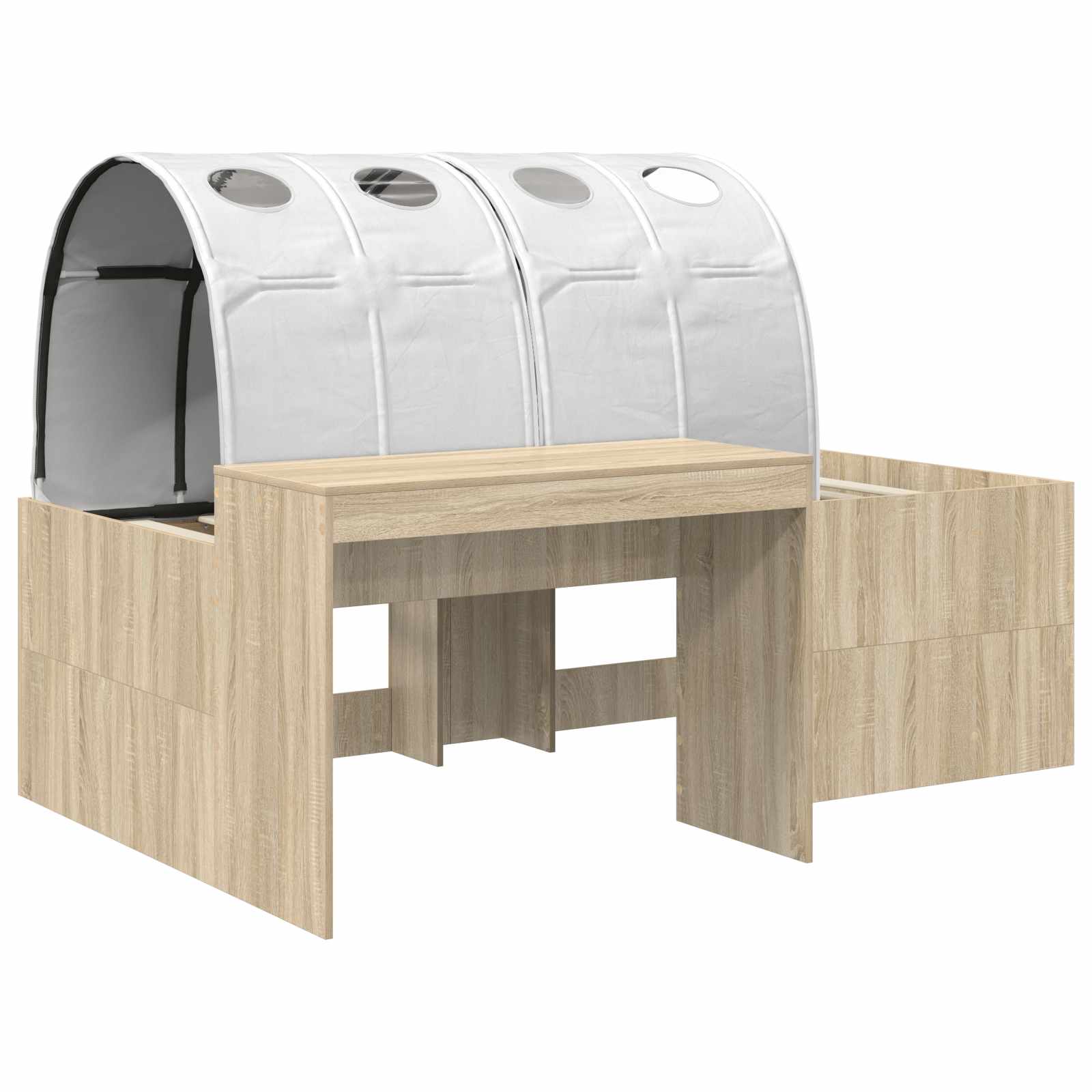 Lit avec Tunnel 3 pc Chêne Sonoma et blanc Bois d'ingénierie - XIOS