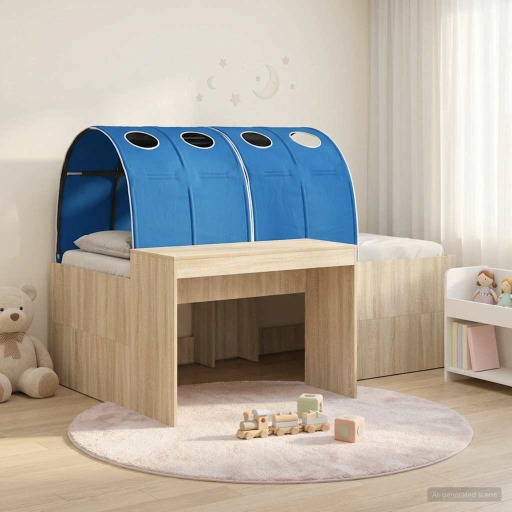 Lit avec Tunnel 3 pc Chêne Sonoma et bleu Bois d'ingénierie - XIOS