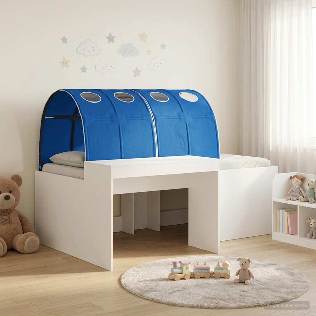 Lit haut pour enfants avec bureau Blanc et bleu - XIOS