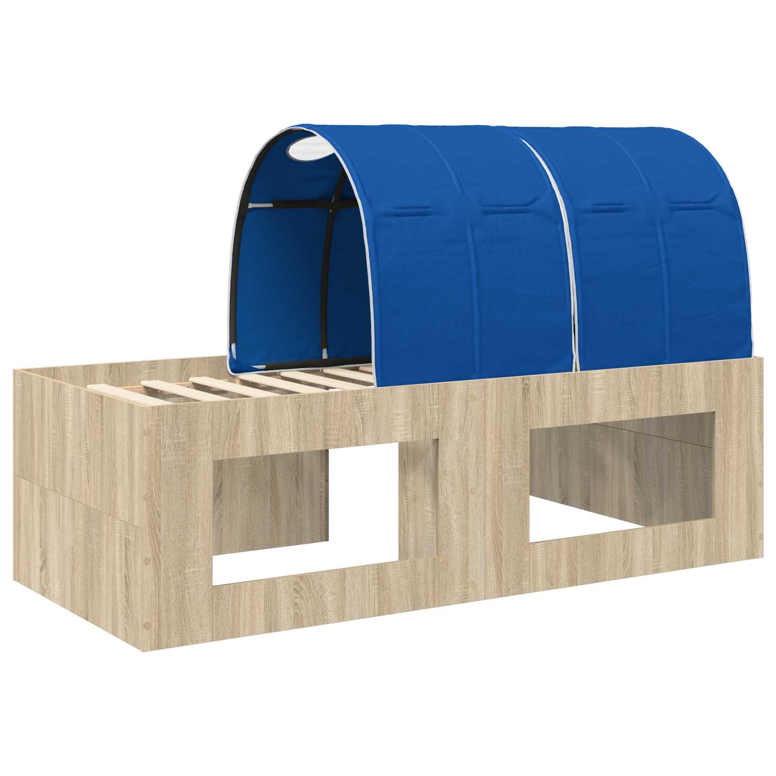 Lit haut pour enfants avec bureau 3 pc Chêne Sonoma et bleu - XIOS