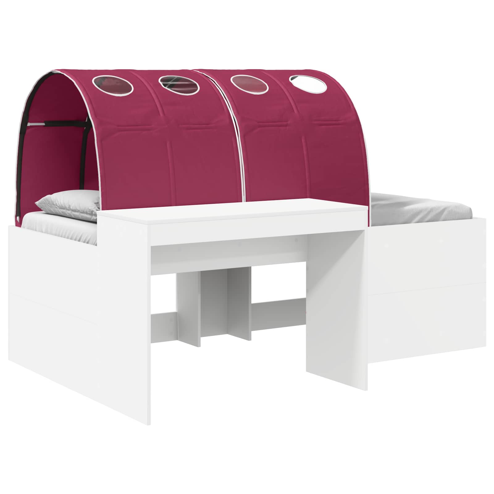 Lit avec Tunnel 3 pc Chêne Artisanal et Rouge Bois d'ingénierie - XIOS