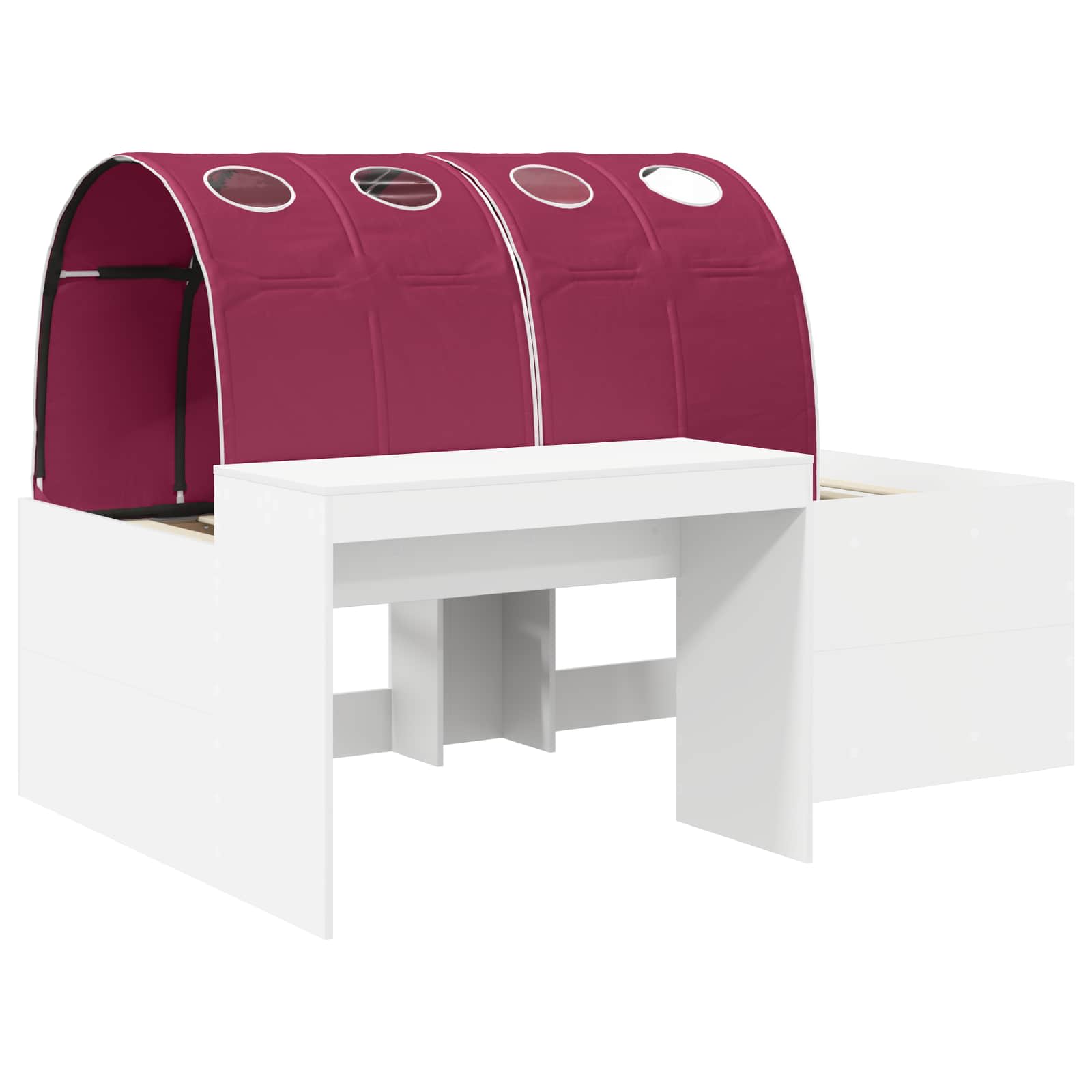 Lit avec Tunnel 3 pc Chêne Artisanal et Rouge Bois d'ingénierie - XIOS