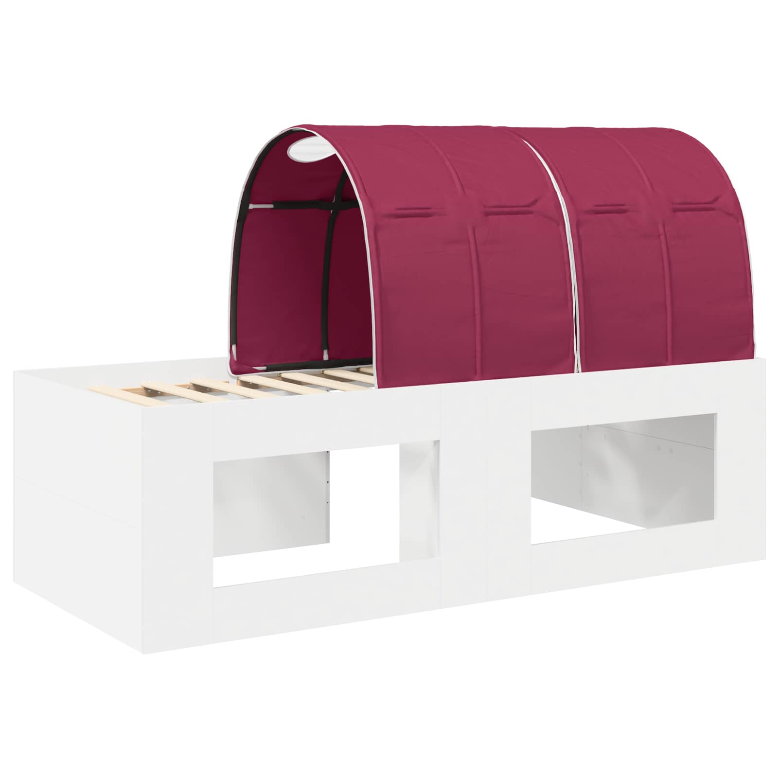 Lit avec Tunnel 3 pc Chêne Artisanal et Rouge Bois d'ingénierie - XIOS
