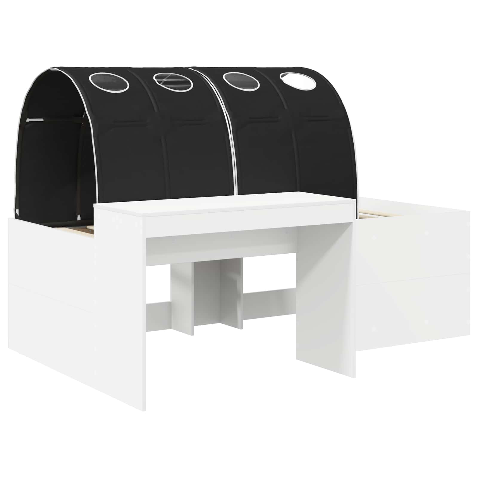 Lit avec Tunnel 3 pc Chêne Artisanal et Noir Bois d'ingénierie - XIOS