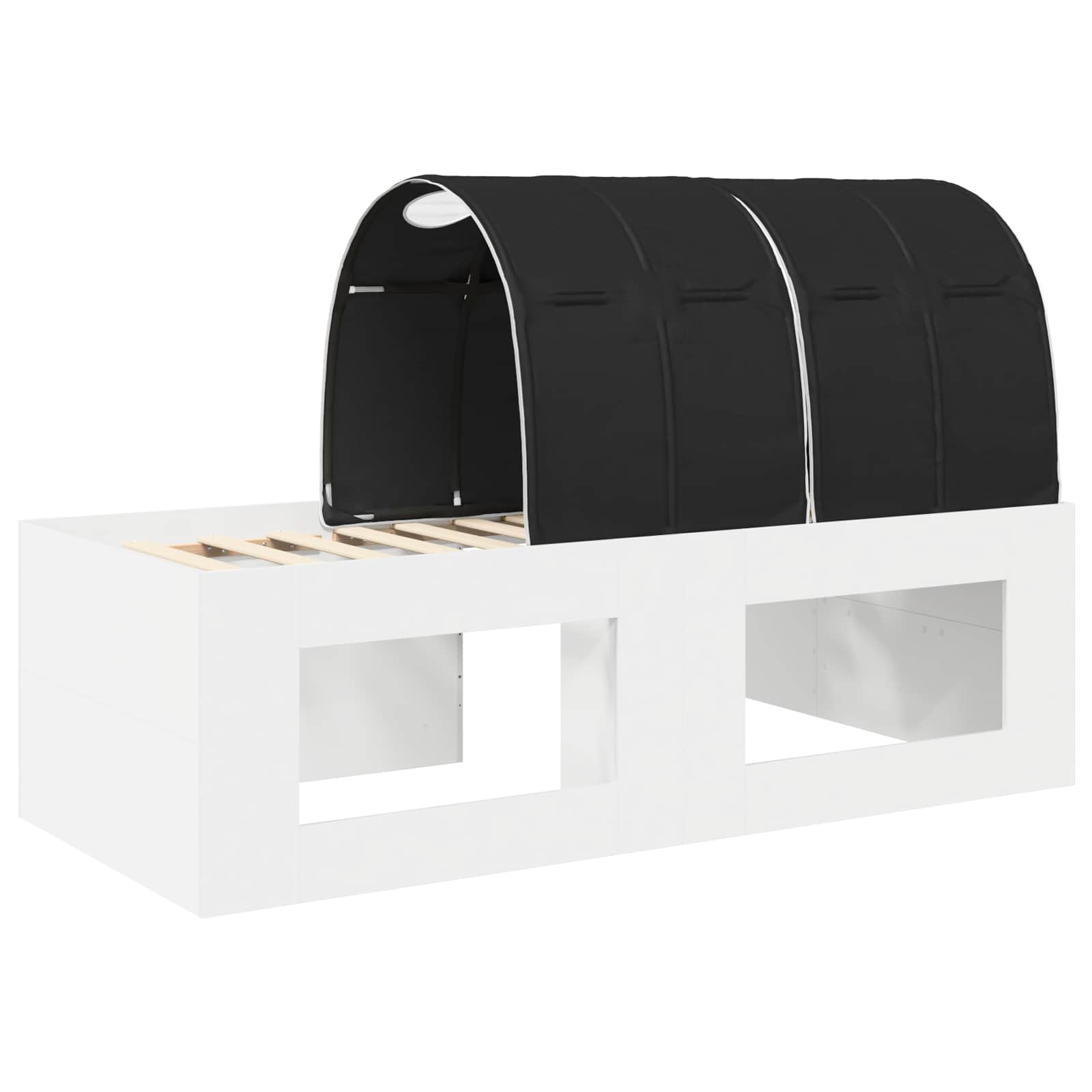 Lit avec Tunnel 3 pc Chêne Artisanal et Noir Bois d'ingénierie - XIOS