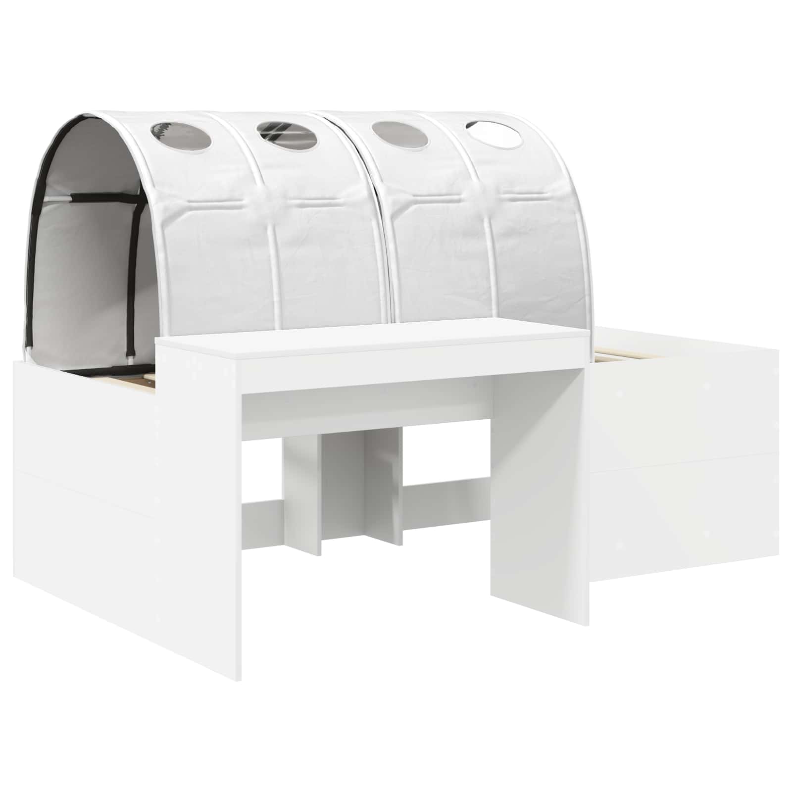 Lit avec Tunnel 3 pc Chêne Artisanal et Blanc Bois d'ingénierie - XIOS