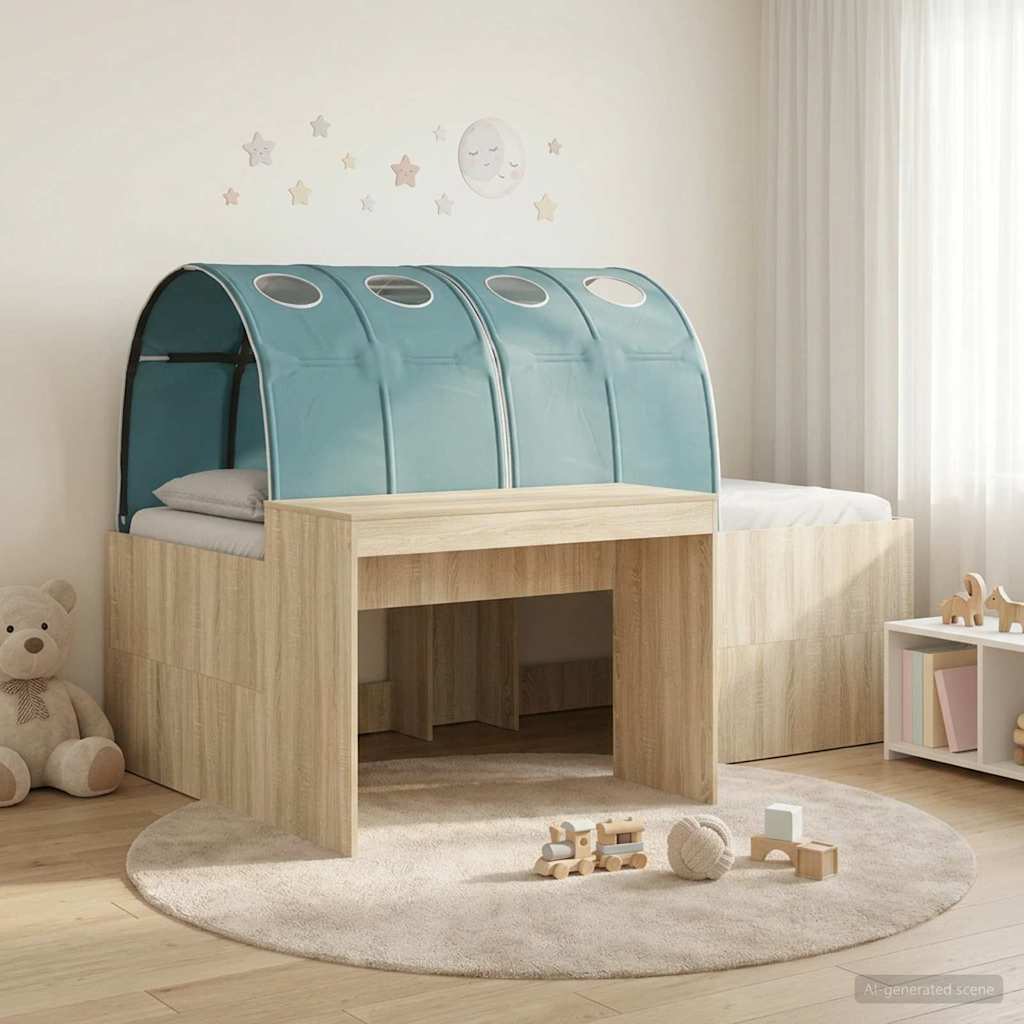 Lit avec Tunnel 3 pc Chêne Artisanal et Bleu Clair - XIOS