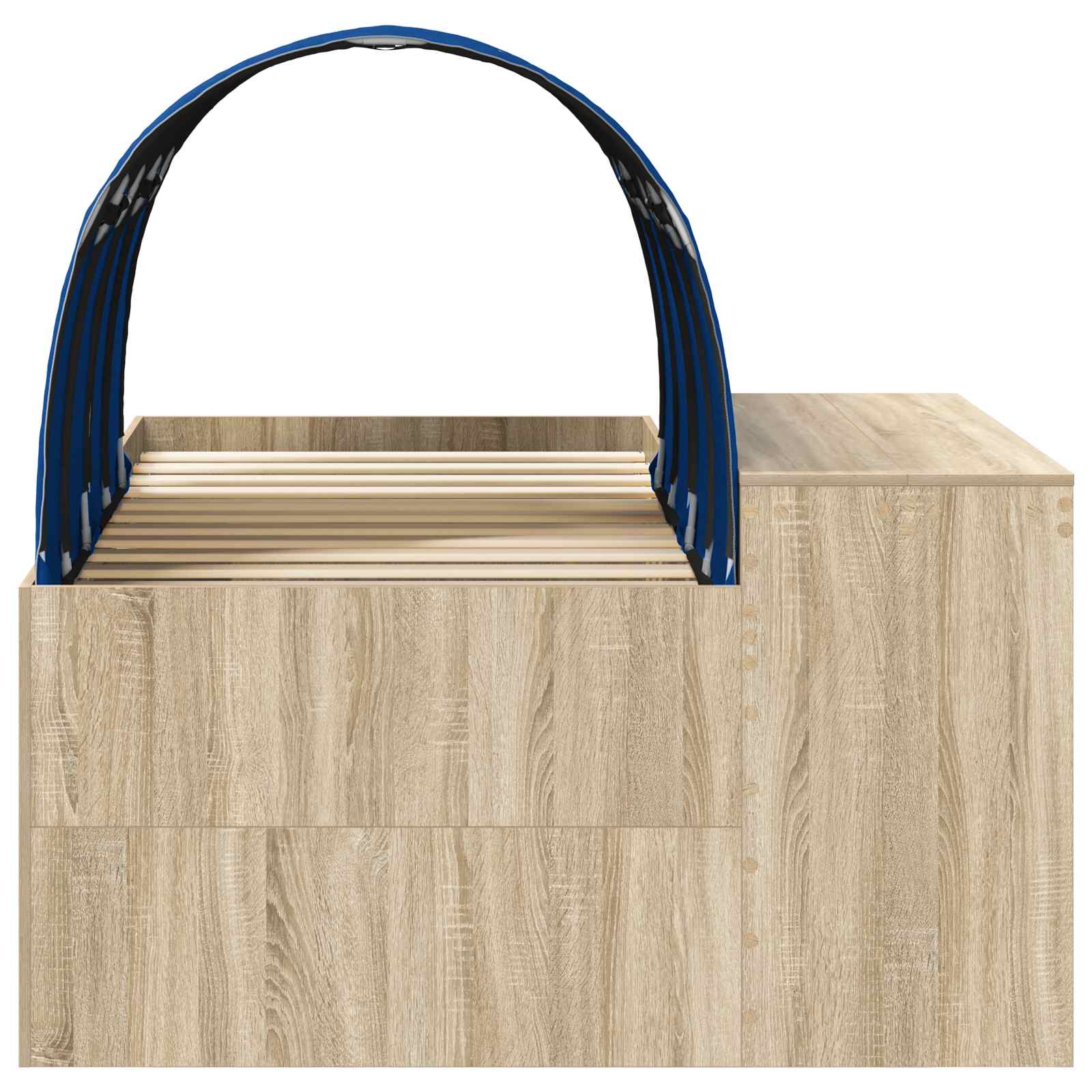 Lit avec Tunnel 3 pc Chêne Artisanal et Bleu Bois d'ingénierie - XIOS